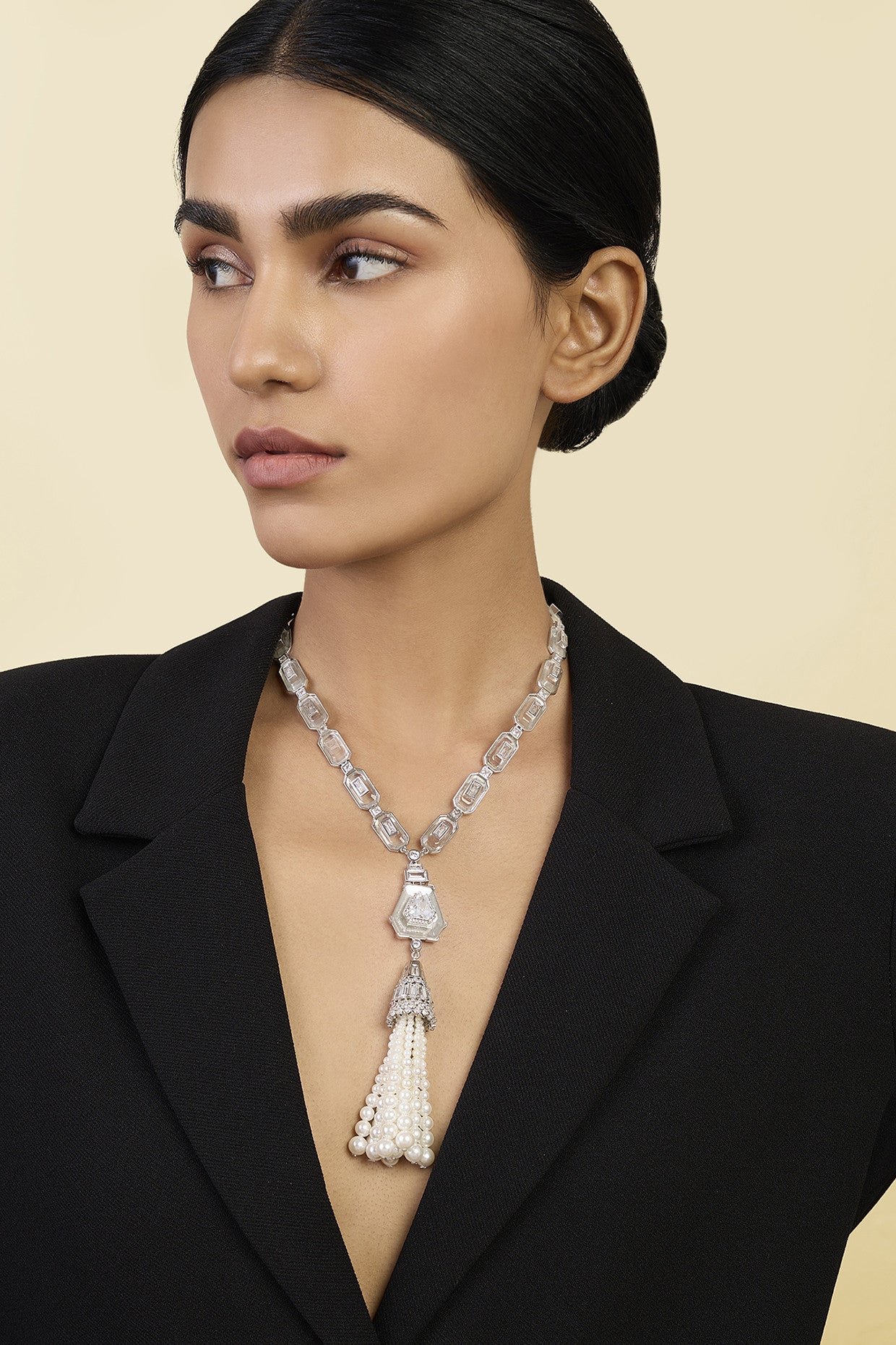 Long Pearl Tassel Necklace