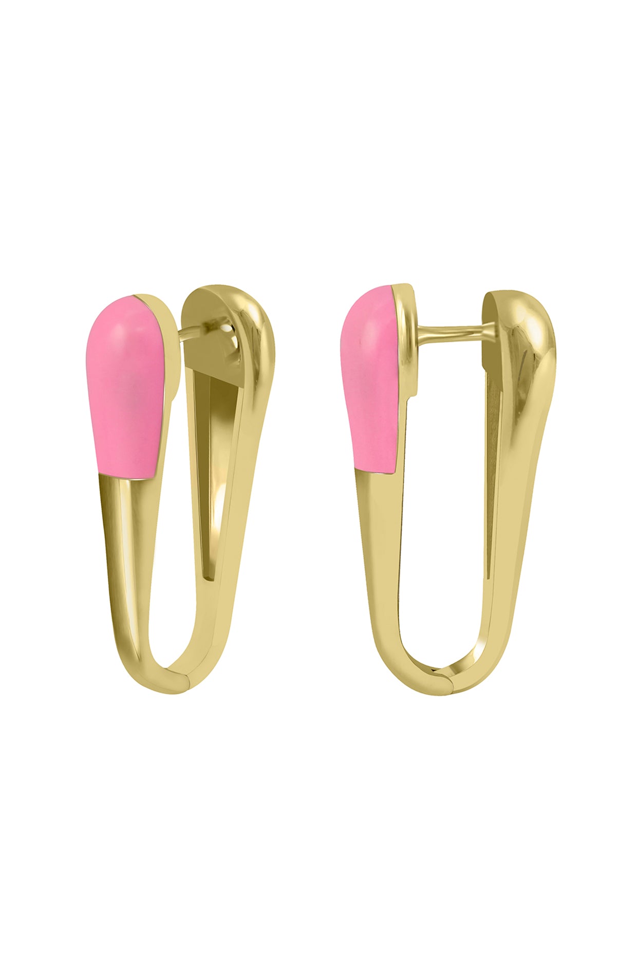 Gold & Pink Glossed Earring