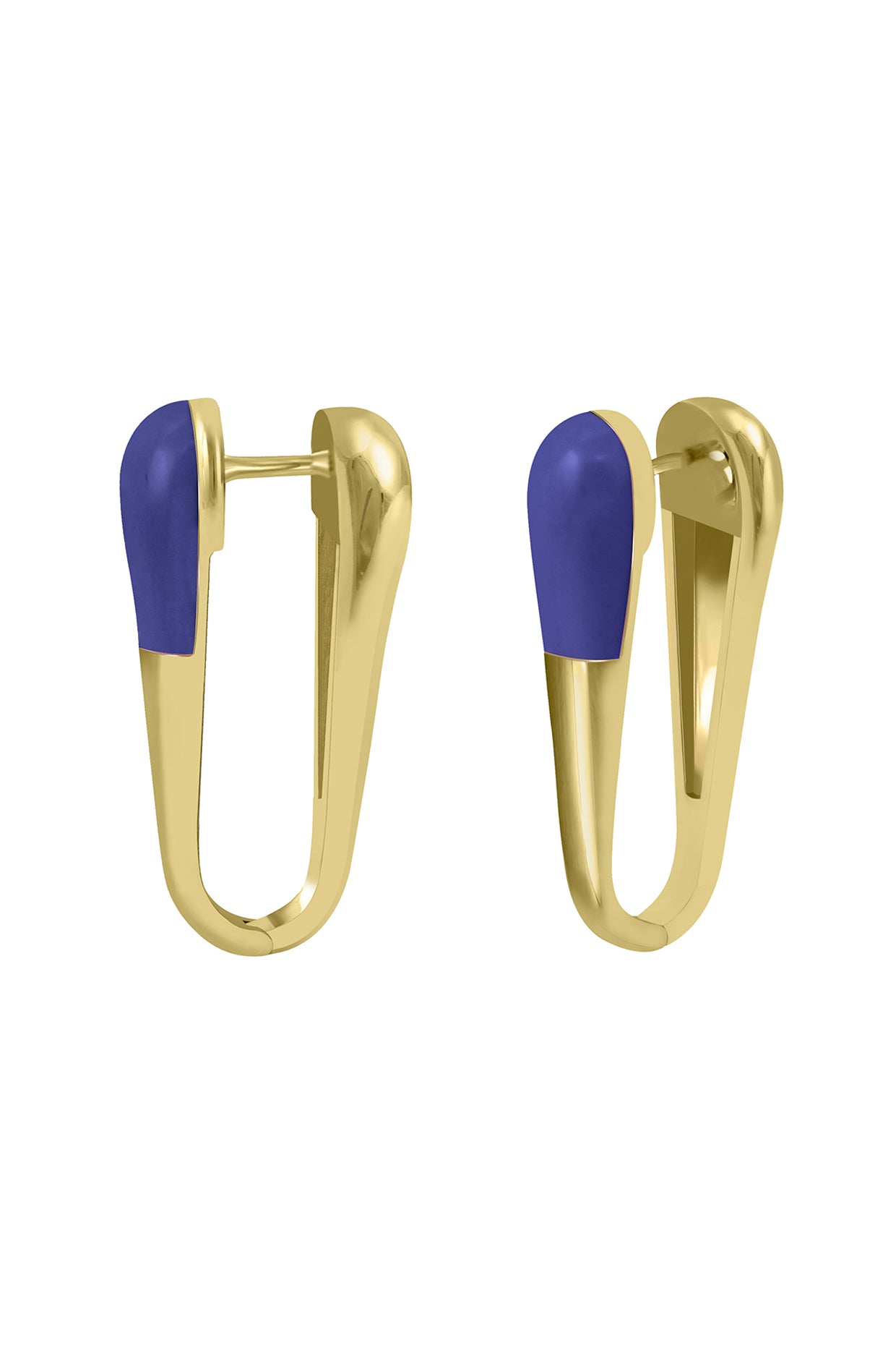 Gold & Midnight Blue Glossed Earring