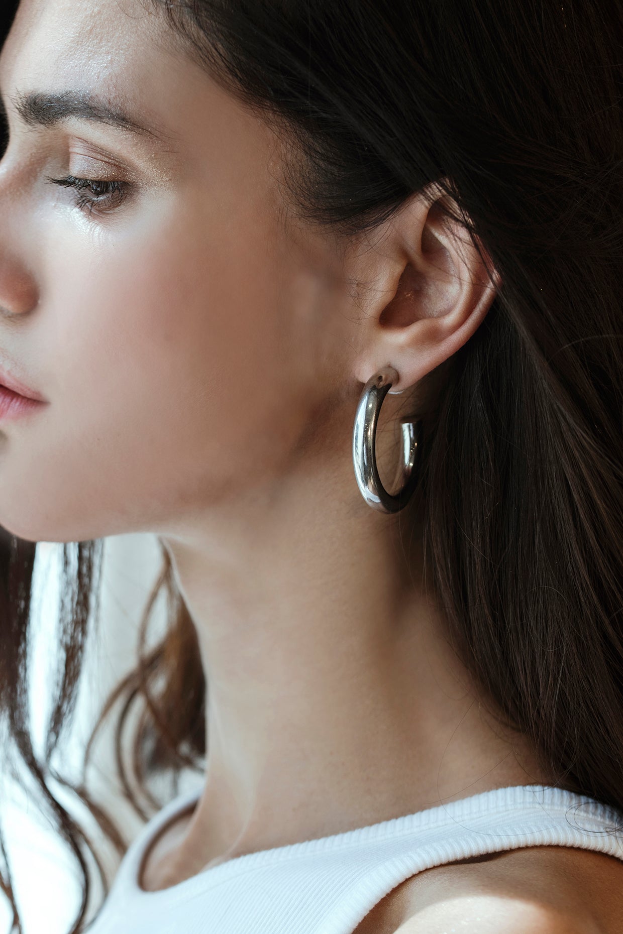 Silver Plated Hoop Earring