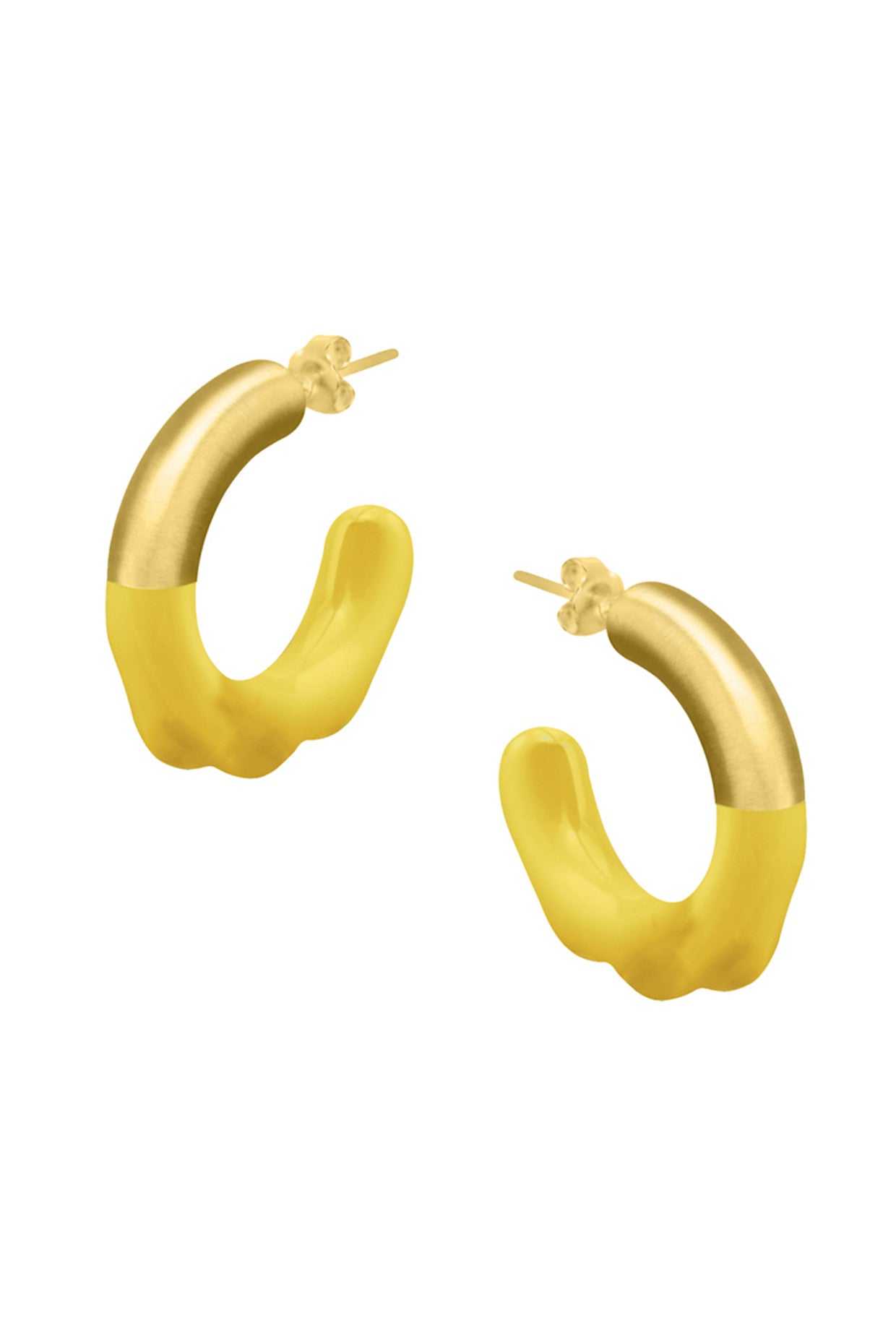 Gold & Yellow Glossed Hoops