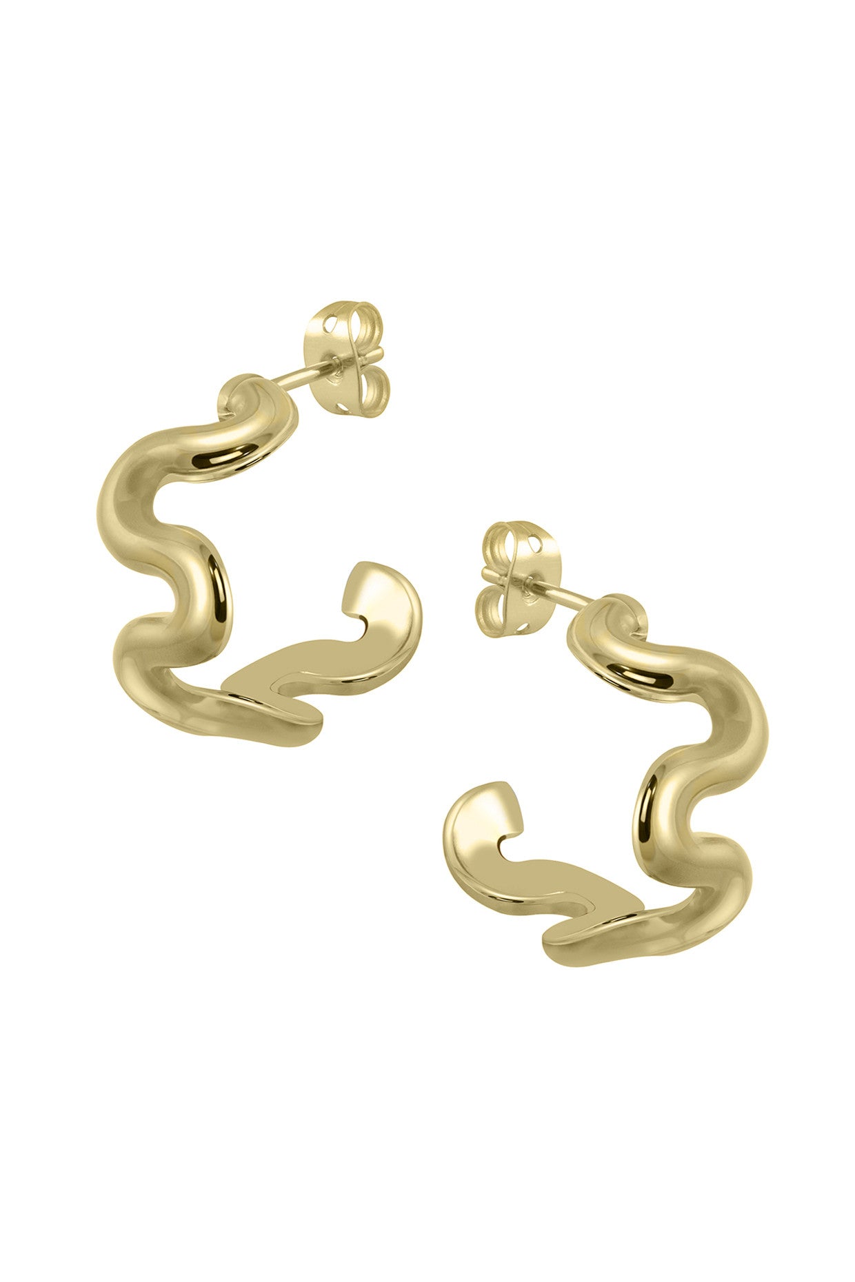 18k Gold Plated Swirl Hoops