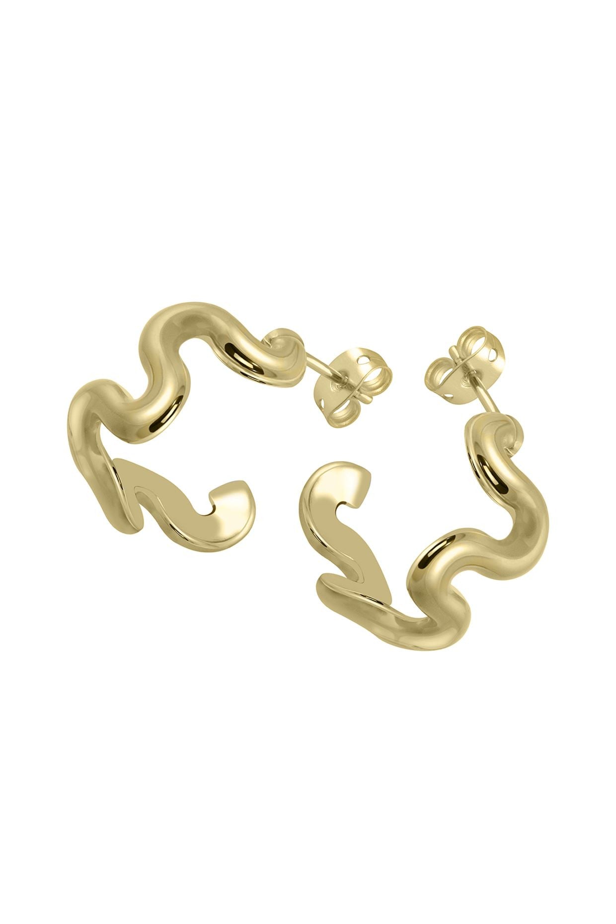 18k Gold Plated Swirl Hoops