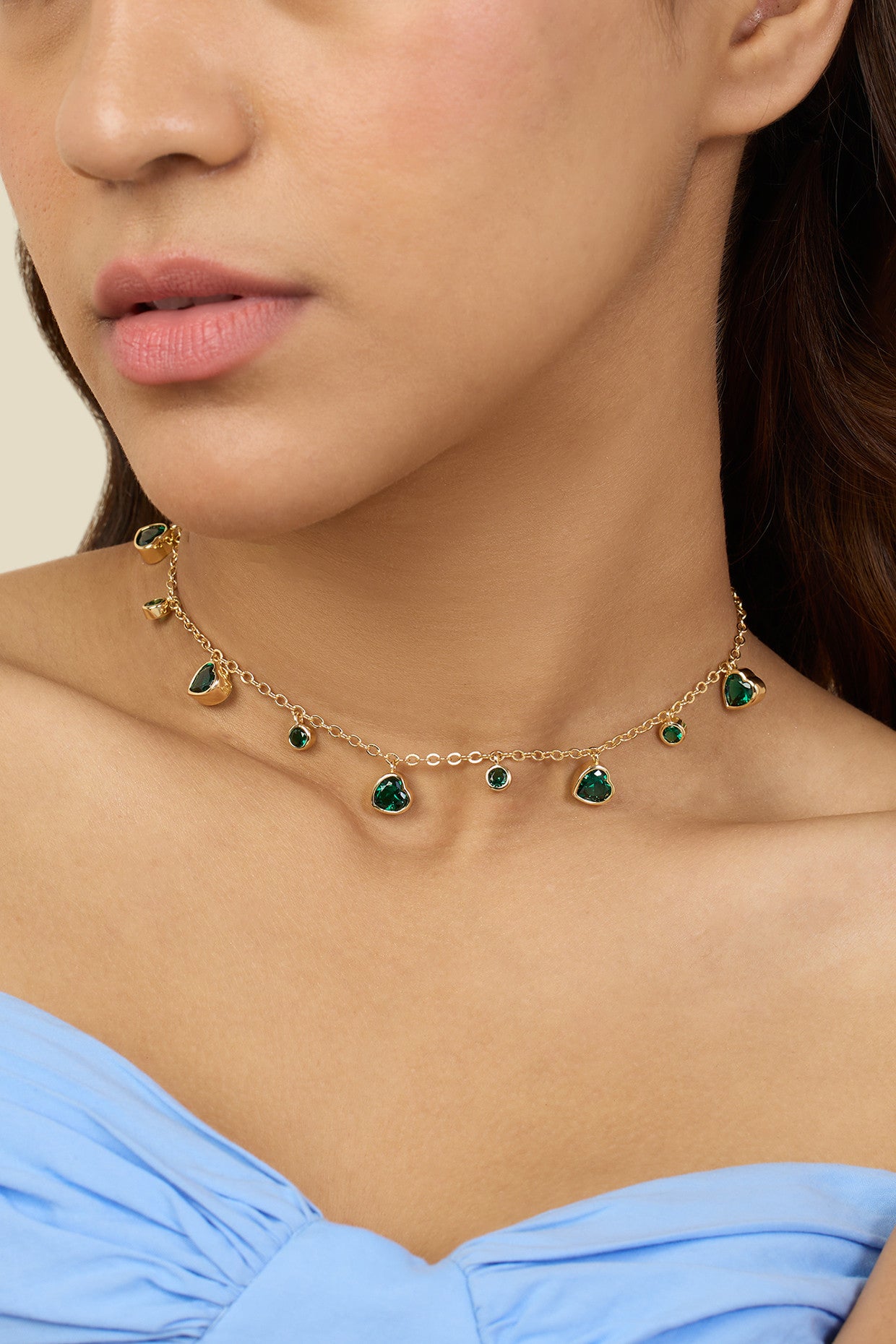 Lush Dreams Charm Necklace In 18Kt Gold Plated