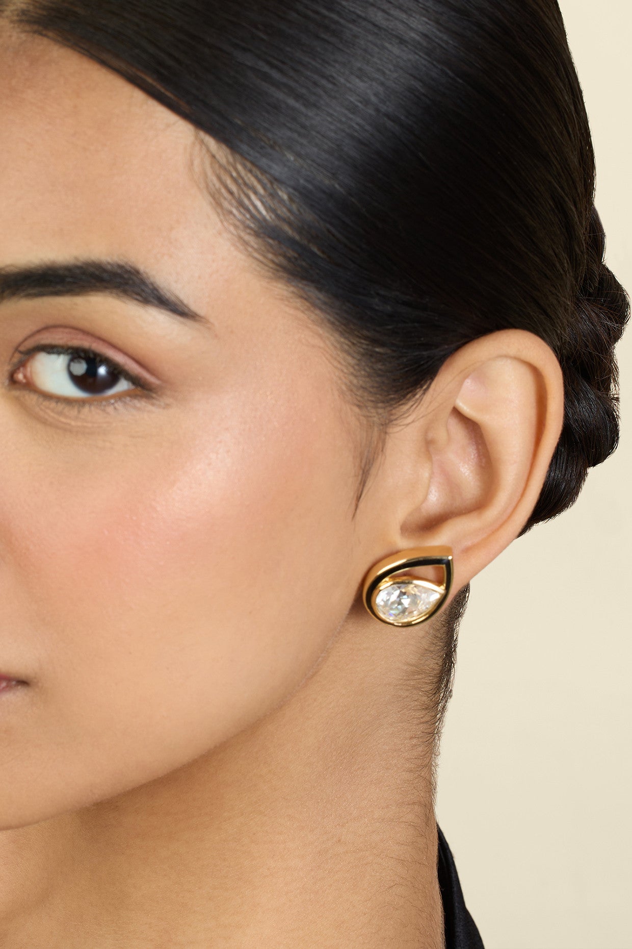 Marine Amethyst Drops Studs 18Kt Gold Plated