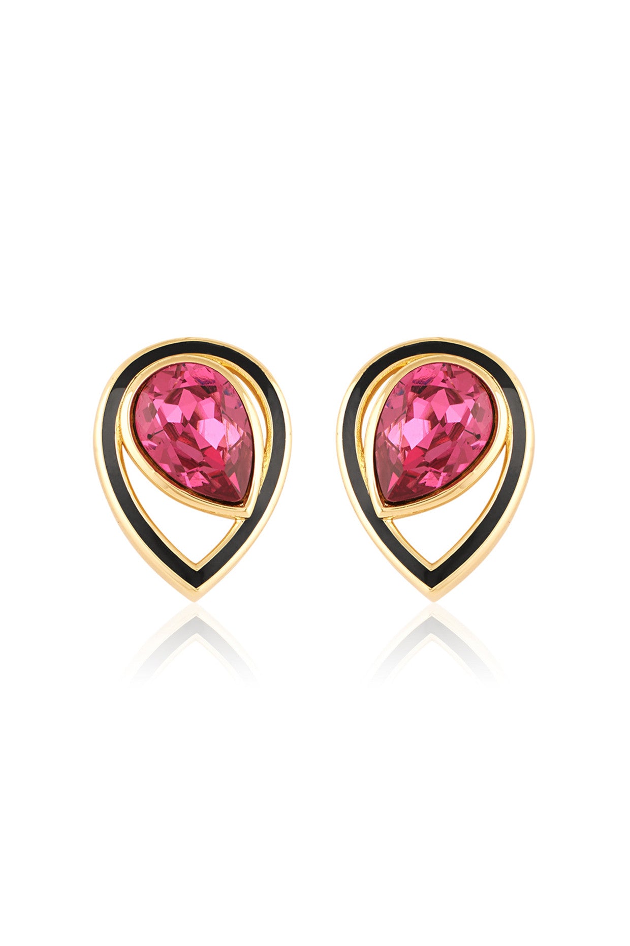 Marine Amethyst Drops Studs 18Kt Gold Plated