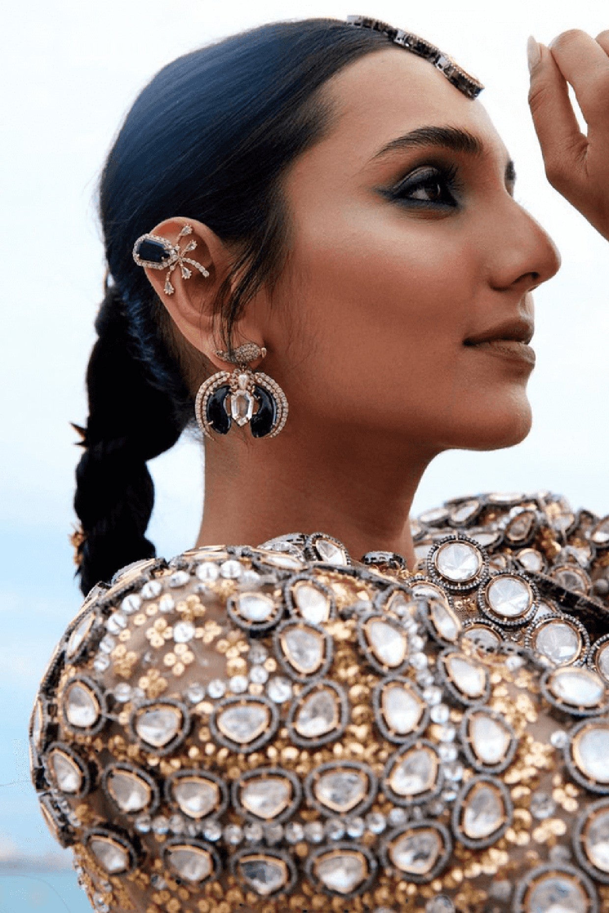 22kt Rose Gold Plated Emerald Green Crystal and Zircon Earrings