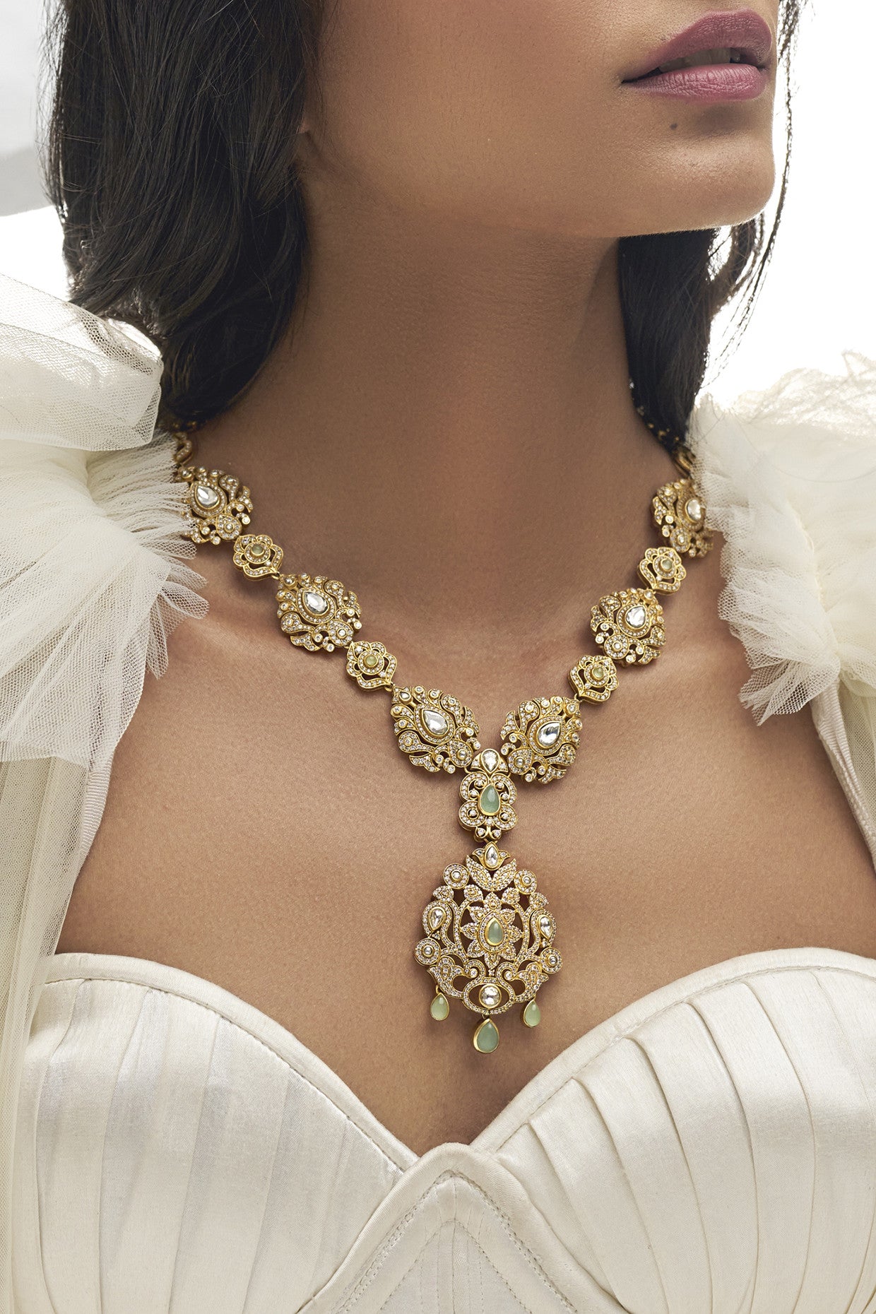 Mehr Statement Necklace in 22Kt Gold Plating