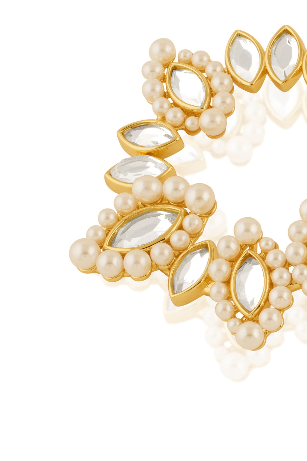 Mirror Moti Front Back Earrings