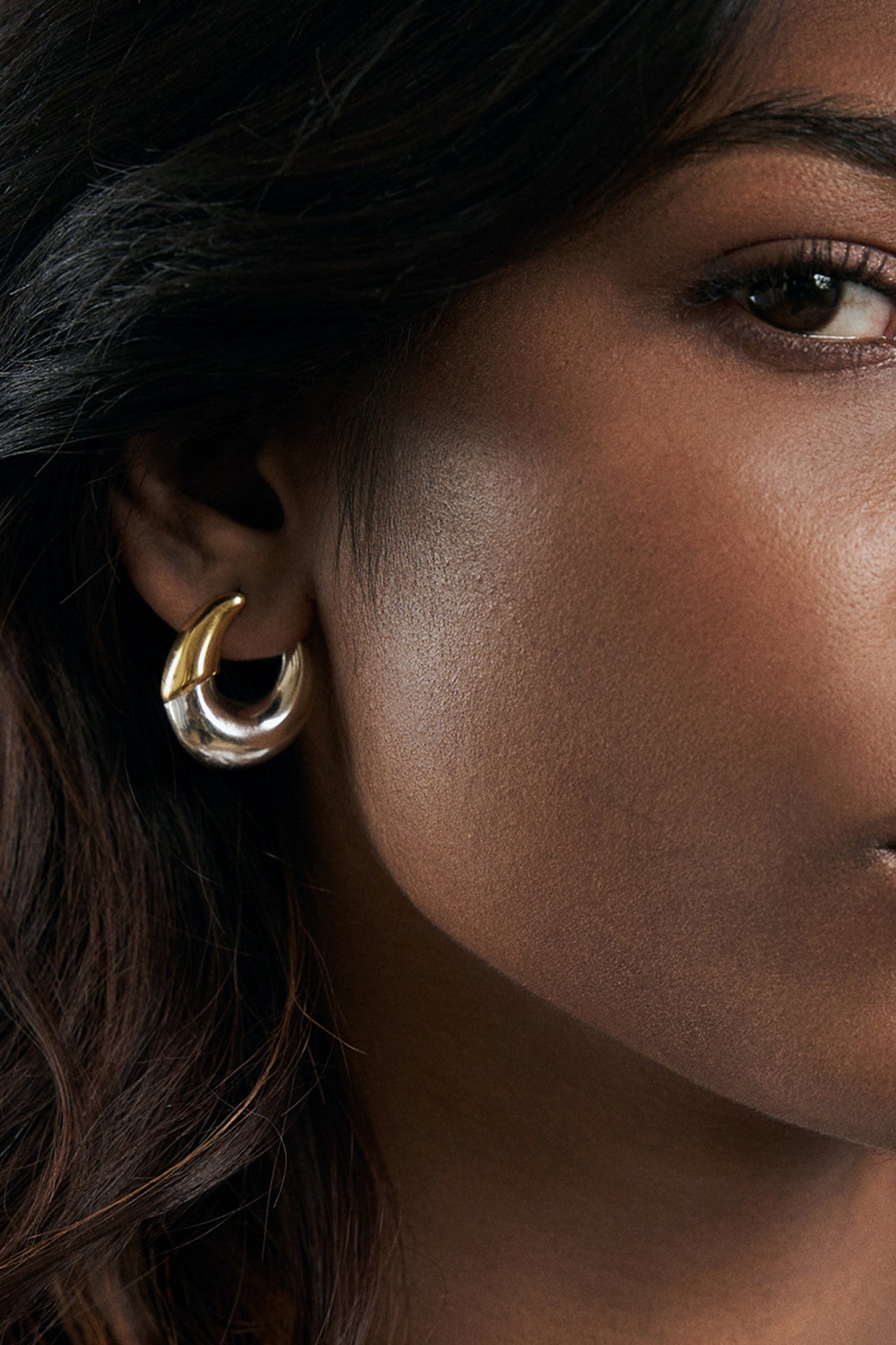 Mix-Metal Hoop Earrings