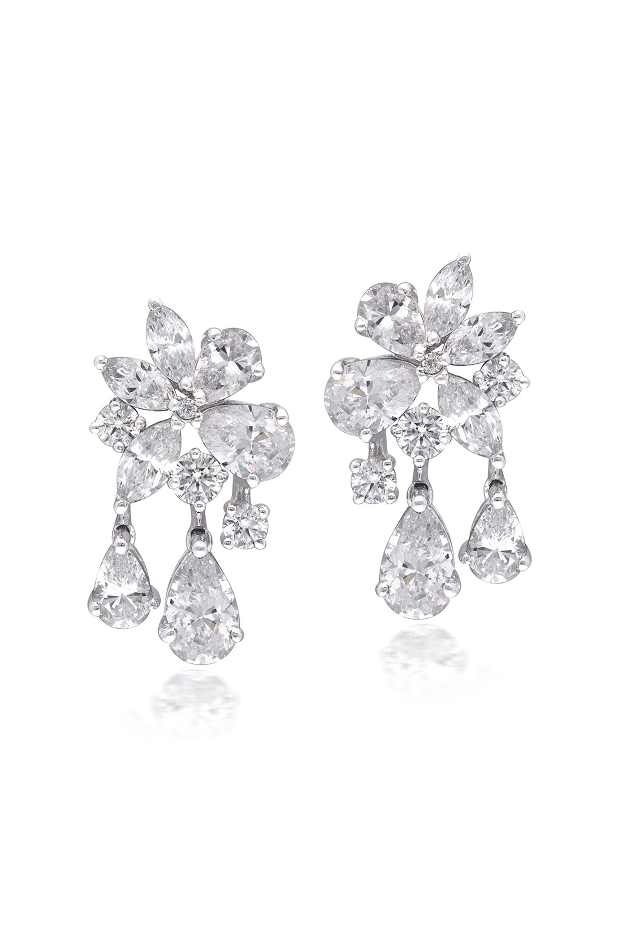 Mix Sahped White Swarovski Zirconia Earrings