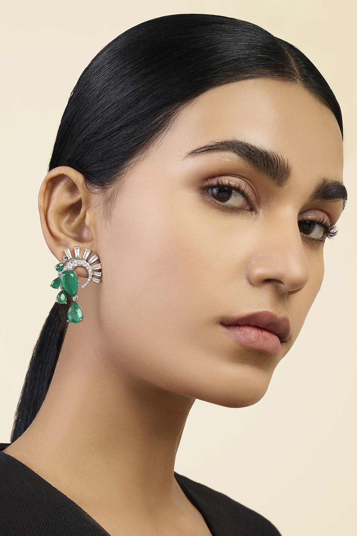 Mor Emerald Statement Studs