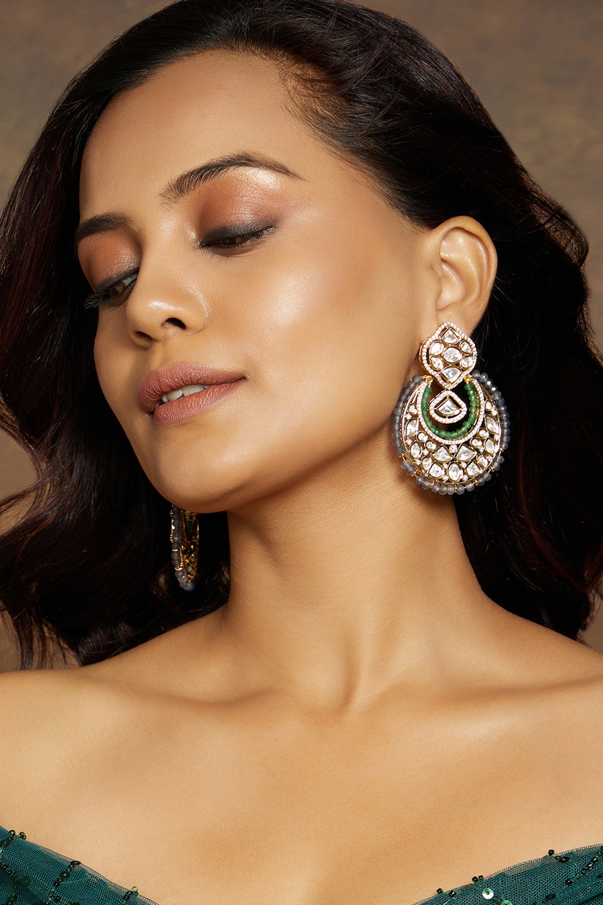 Multi Colour Chand baali Earrings in 22Kt Gold Plating