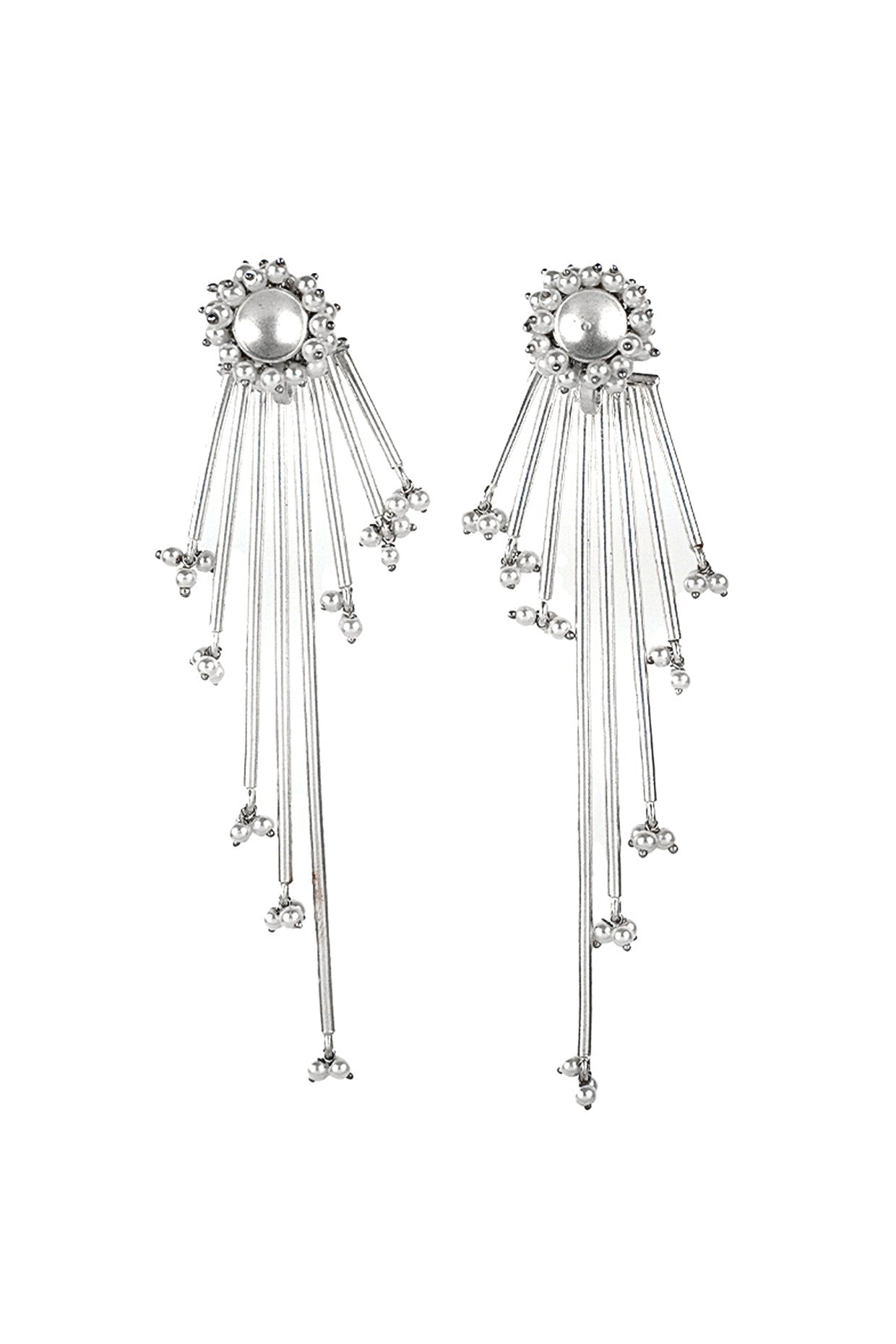 Multi Bunch Pearl Linear Earring