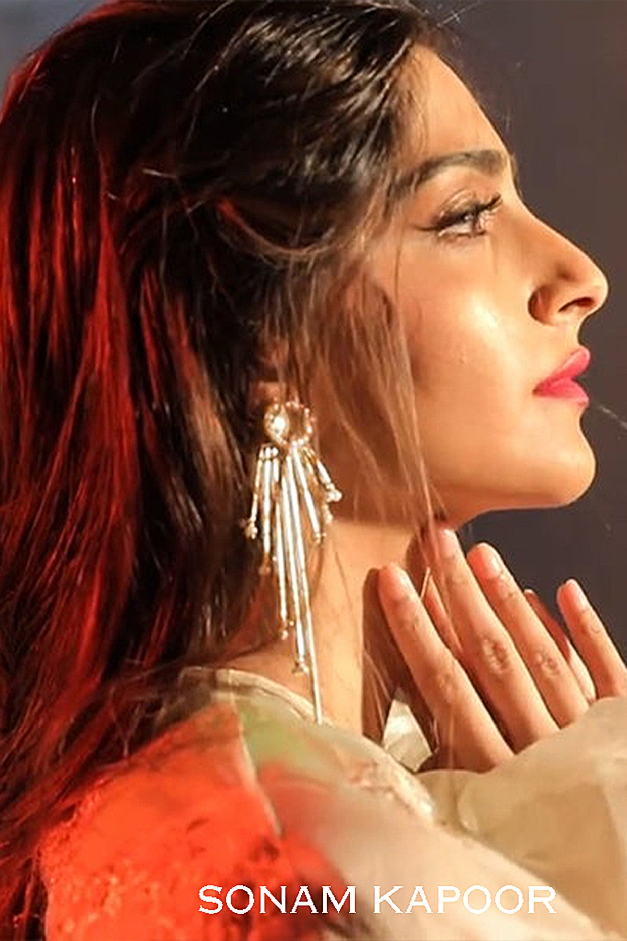 Multi Bunch Pearl Linear Earring