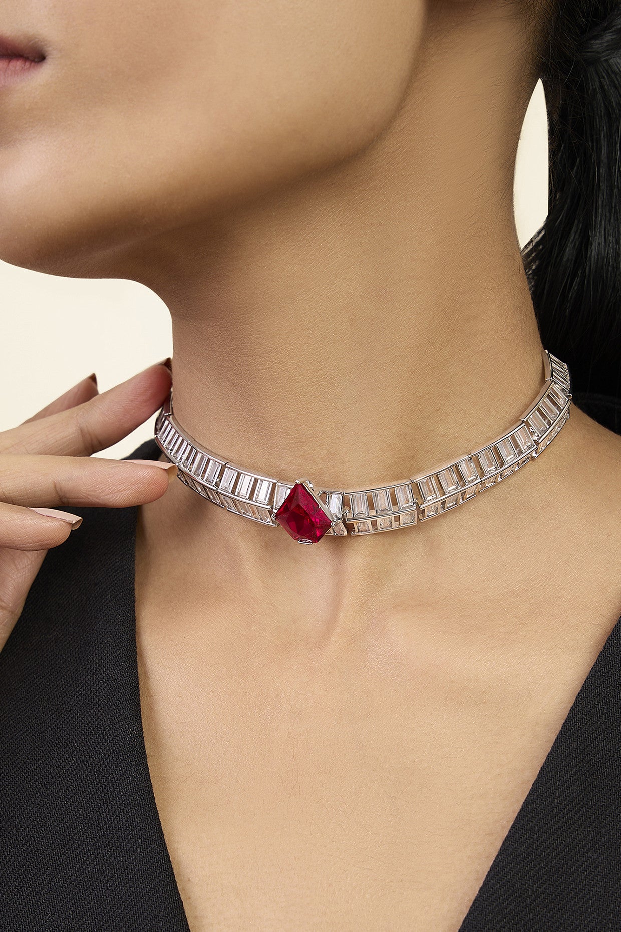 Ruby Corumdum Slim Choker