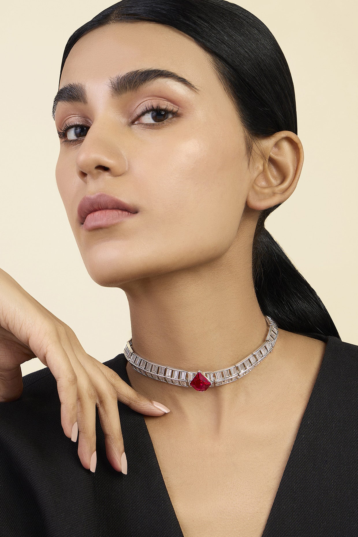 Ruby Corumdum Slim Choker