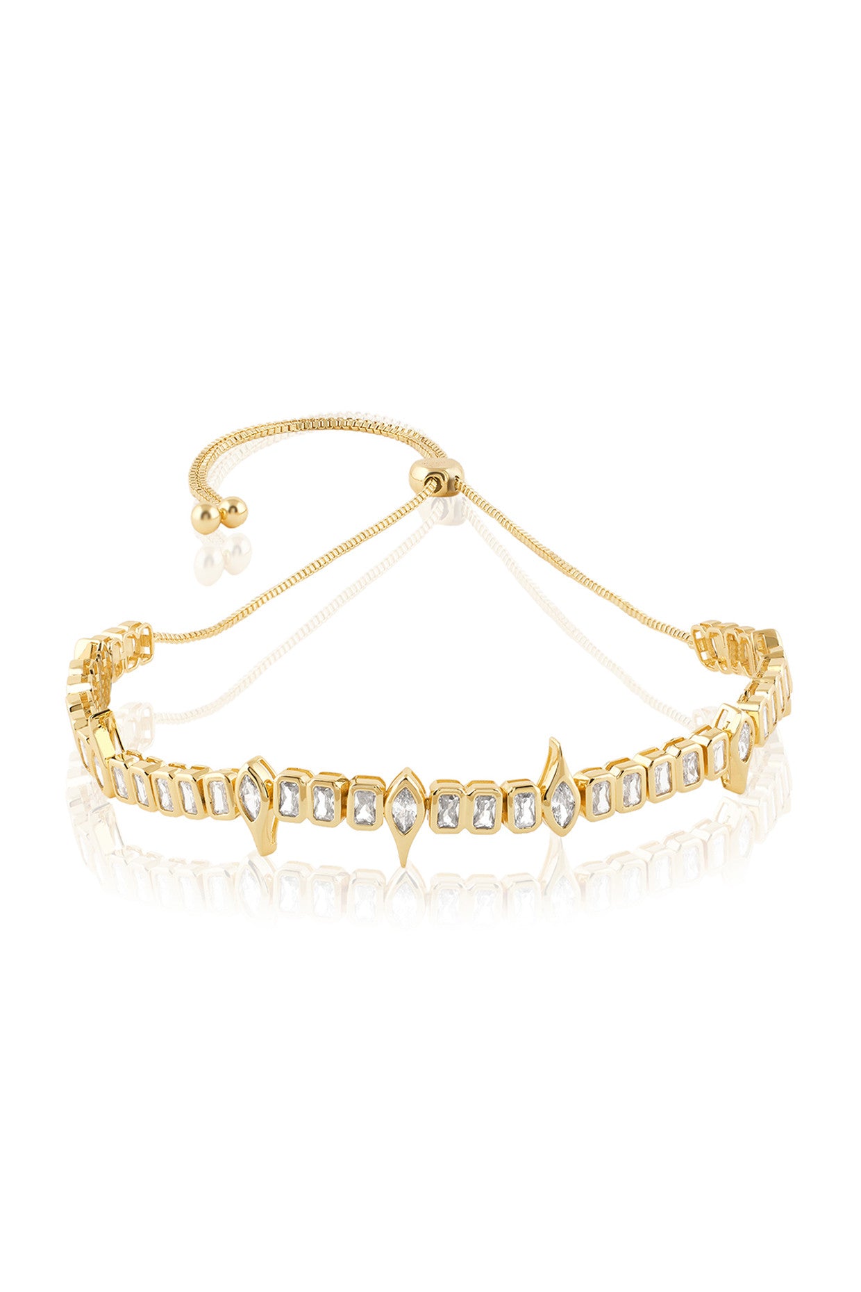 18Kt Gold Plated Tennis Eye Choker Necklace