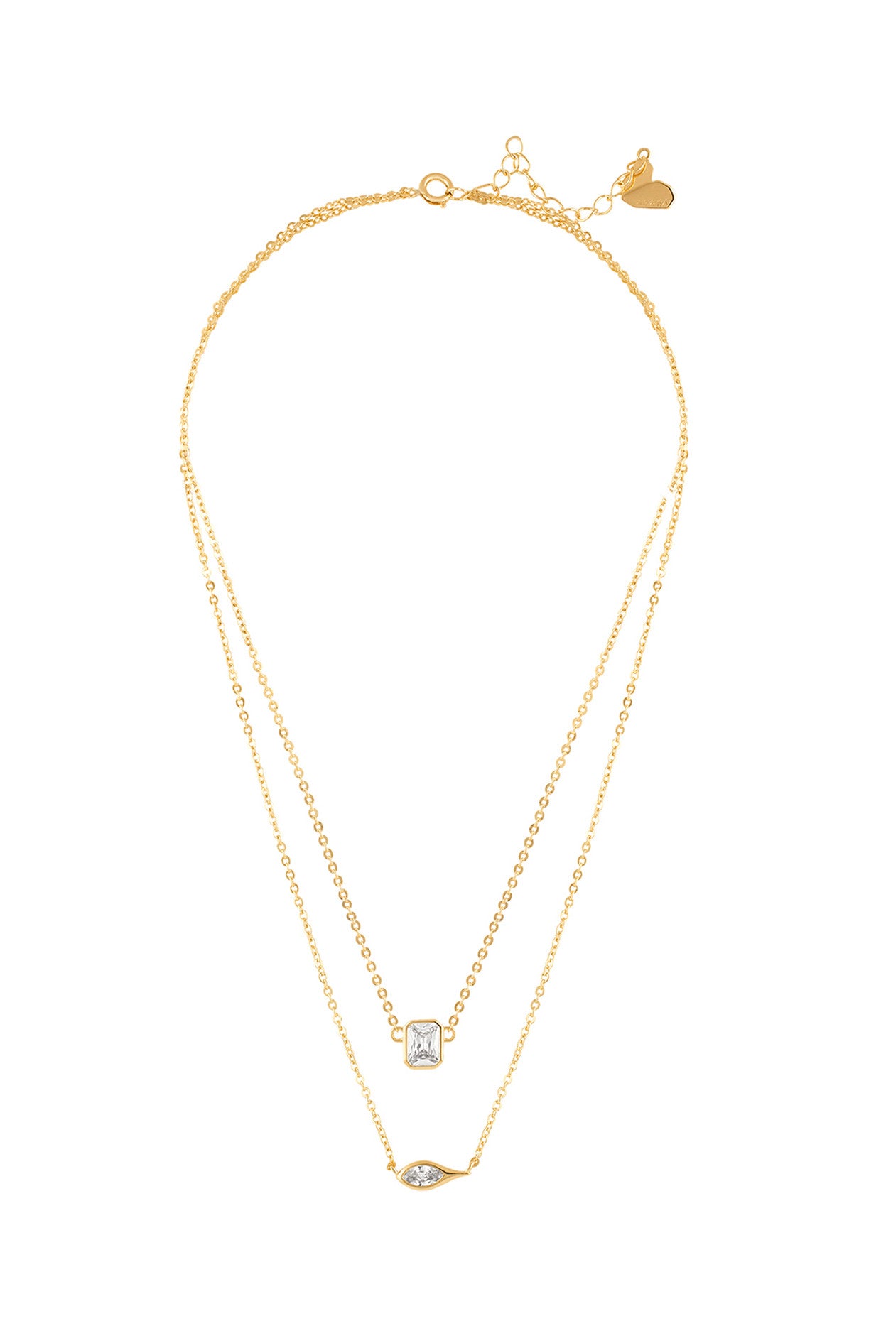 18Kt Gold Plated Tennis Eye Layered Necklace