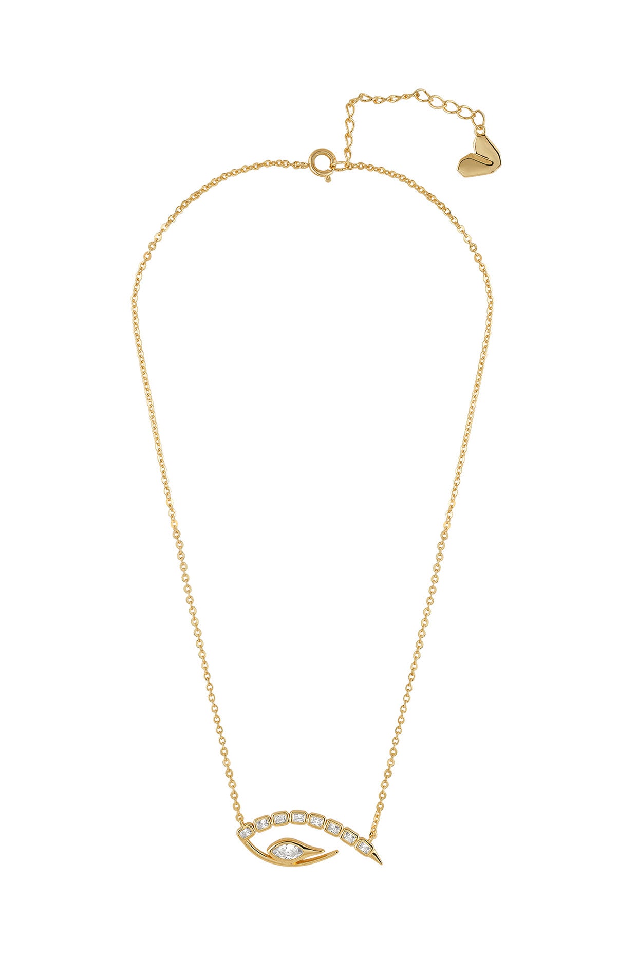 18Kt Gold Plated Tennis Eye Pendant Necklace