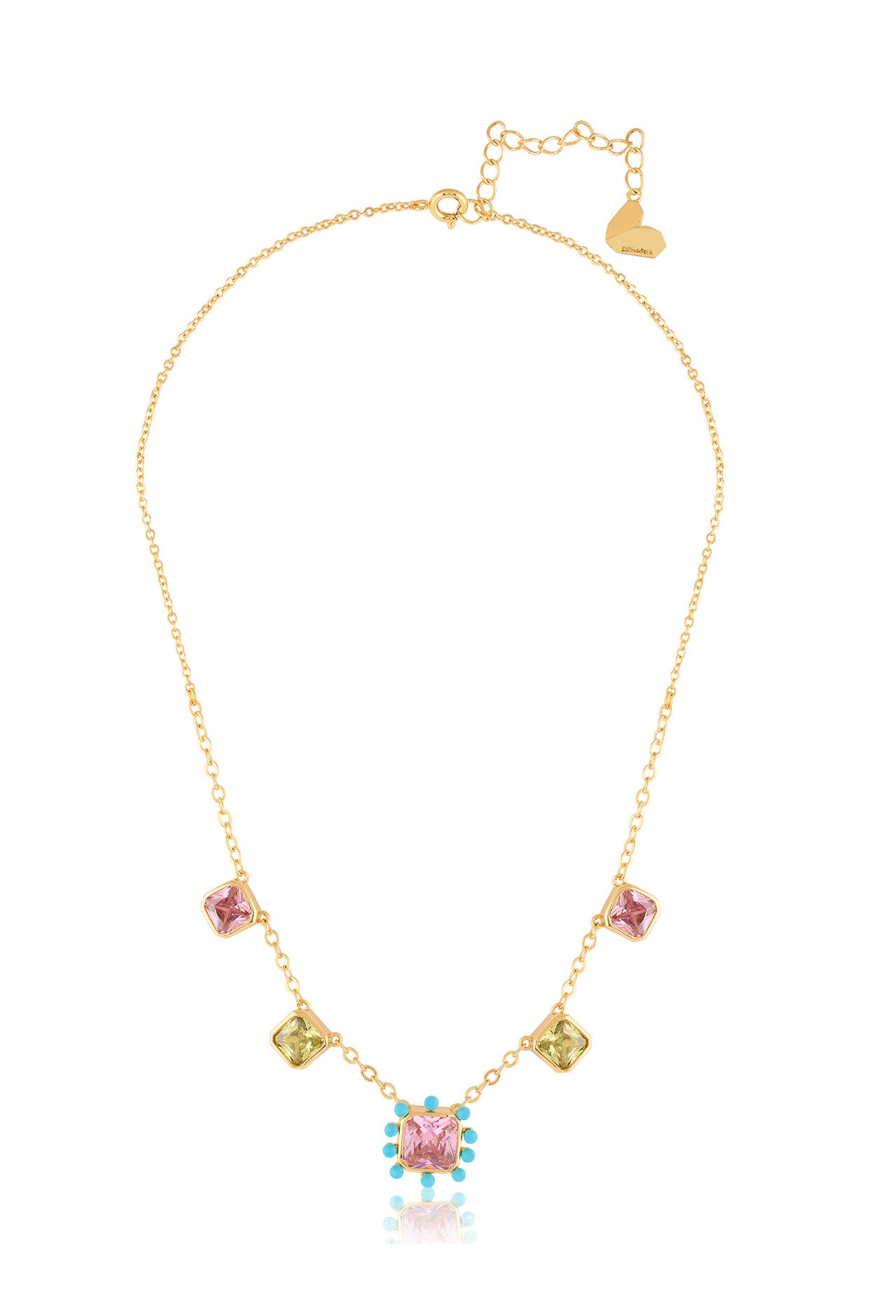 Neon Candy Charm Necklace In 18Kt Gold Plated