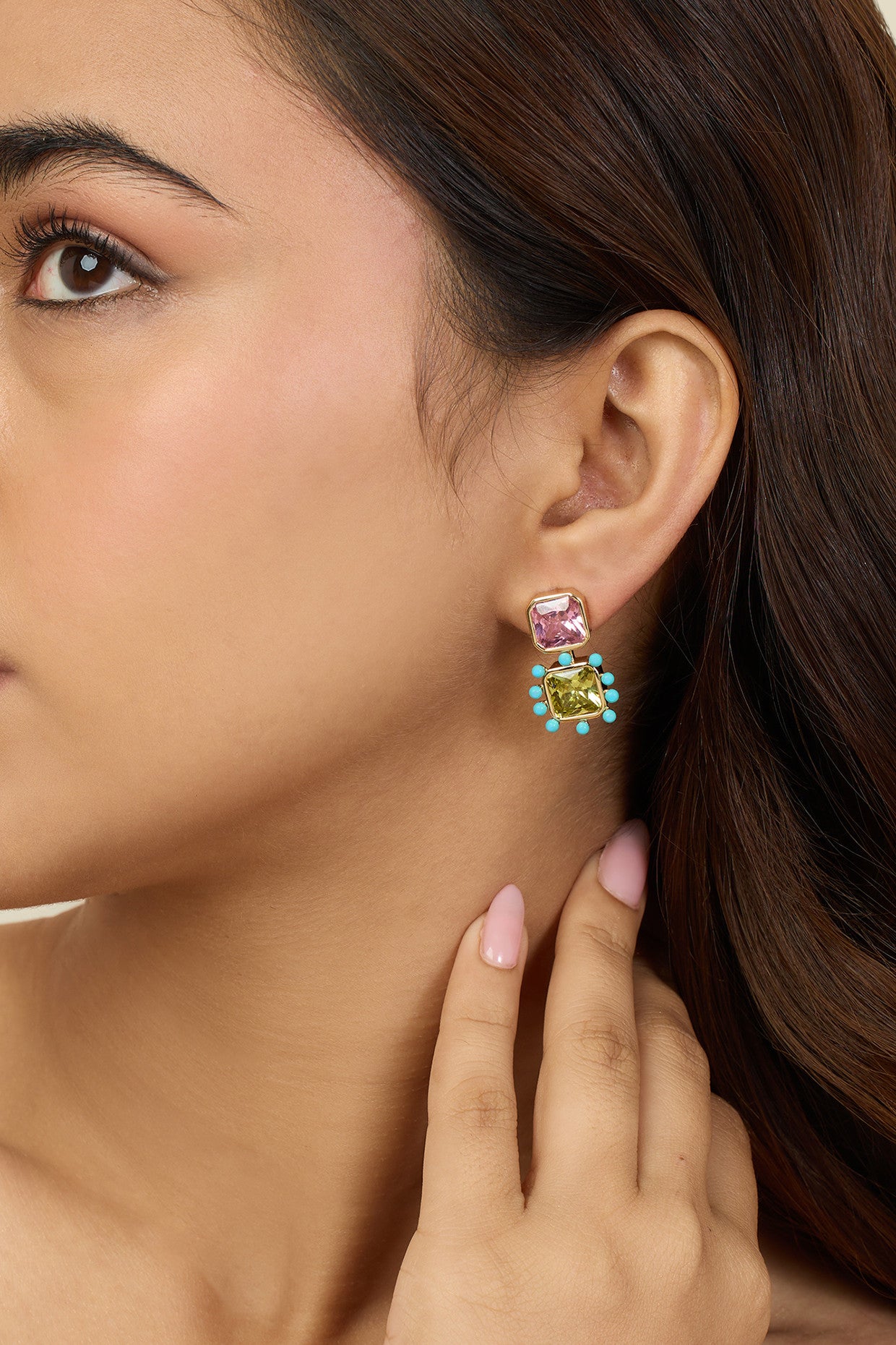 Neon Candy Earrings In 18Kt Gold Plated