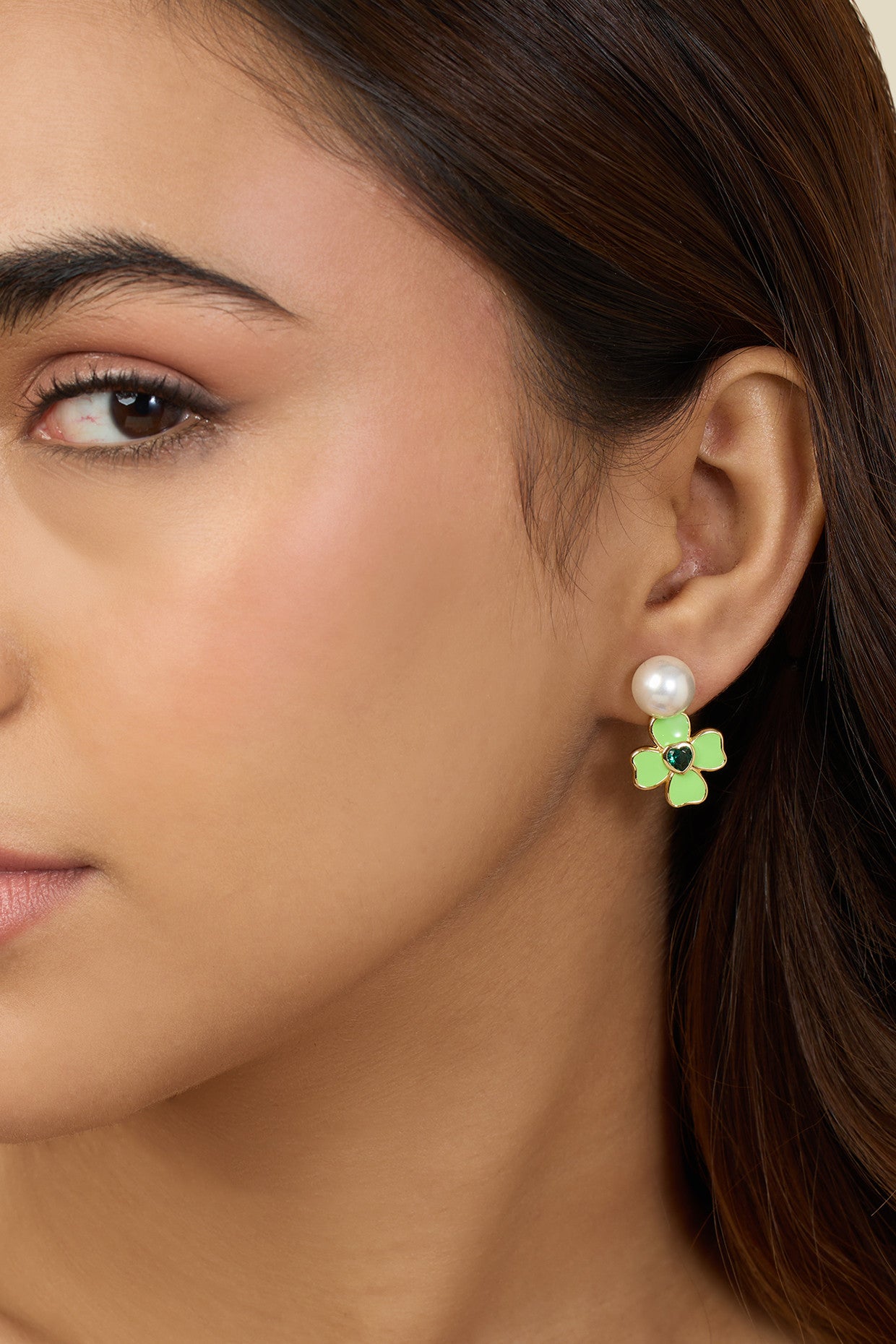 Neon Clover Earrings In 18Kt Gold Plated