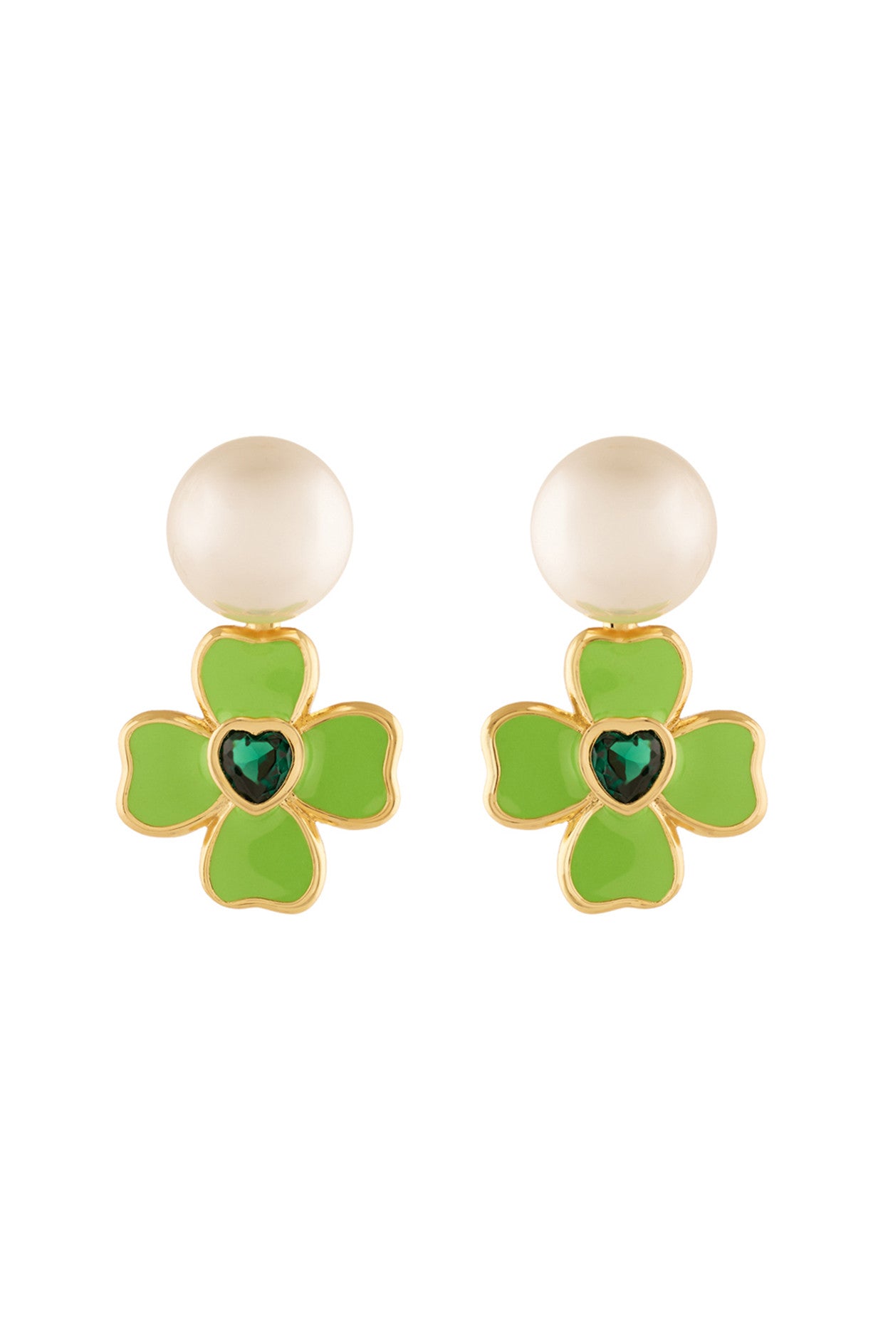 Neon Clover Earrings In 18Kt Gold Plated