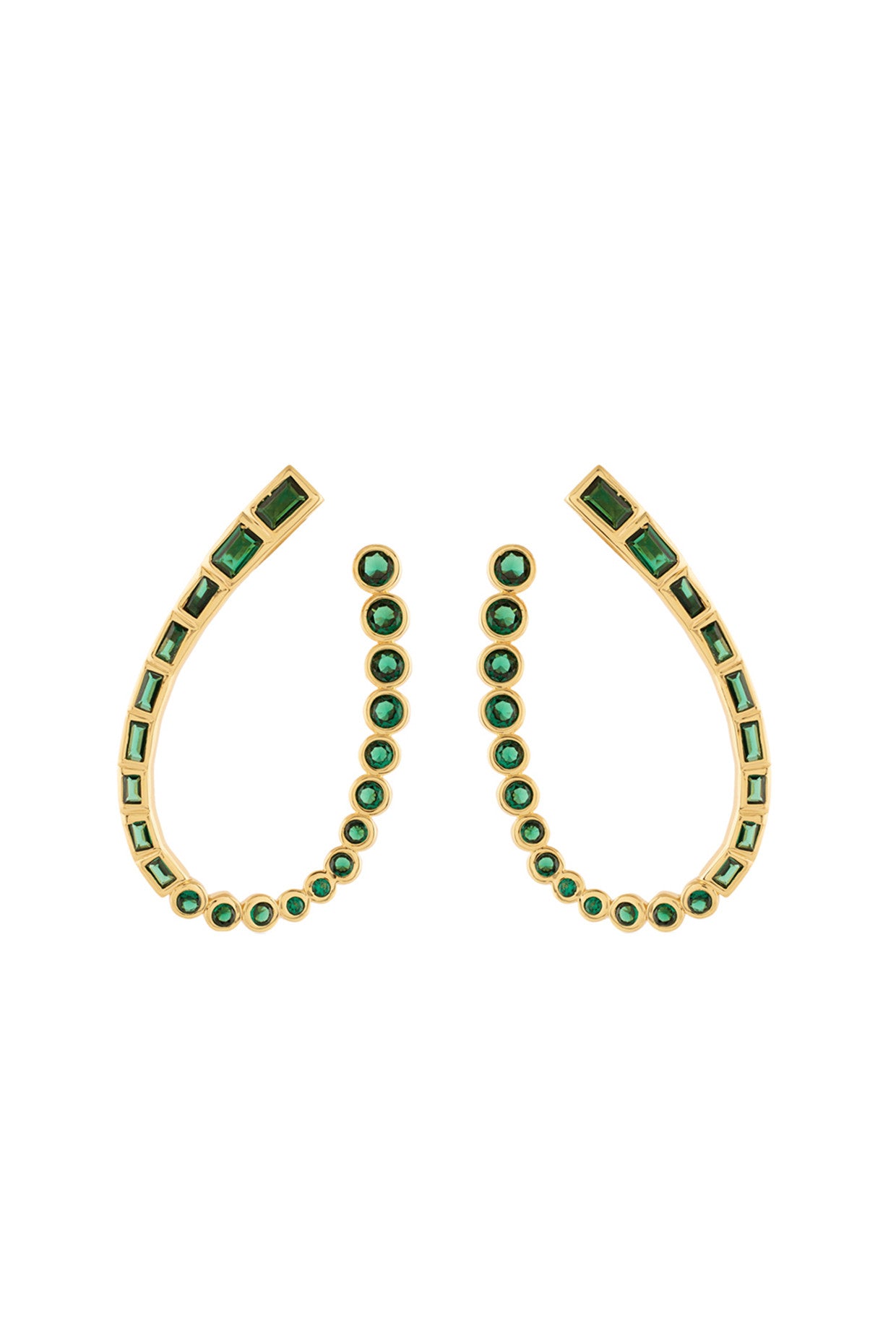 Neon Crystal Front Back Earrings In 18Kt Gold Plated