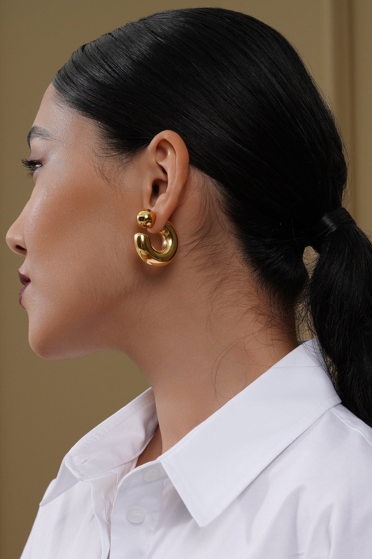 18kt Gold Plated Double Sided Hoops