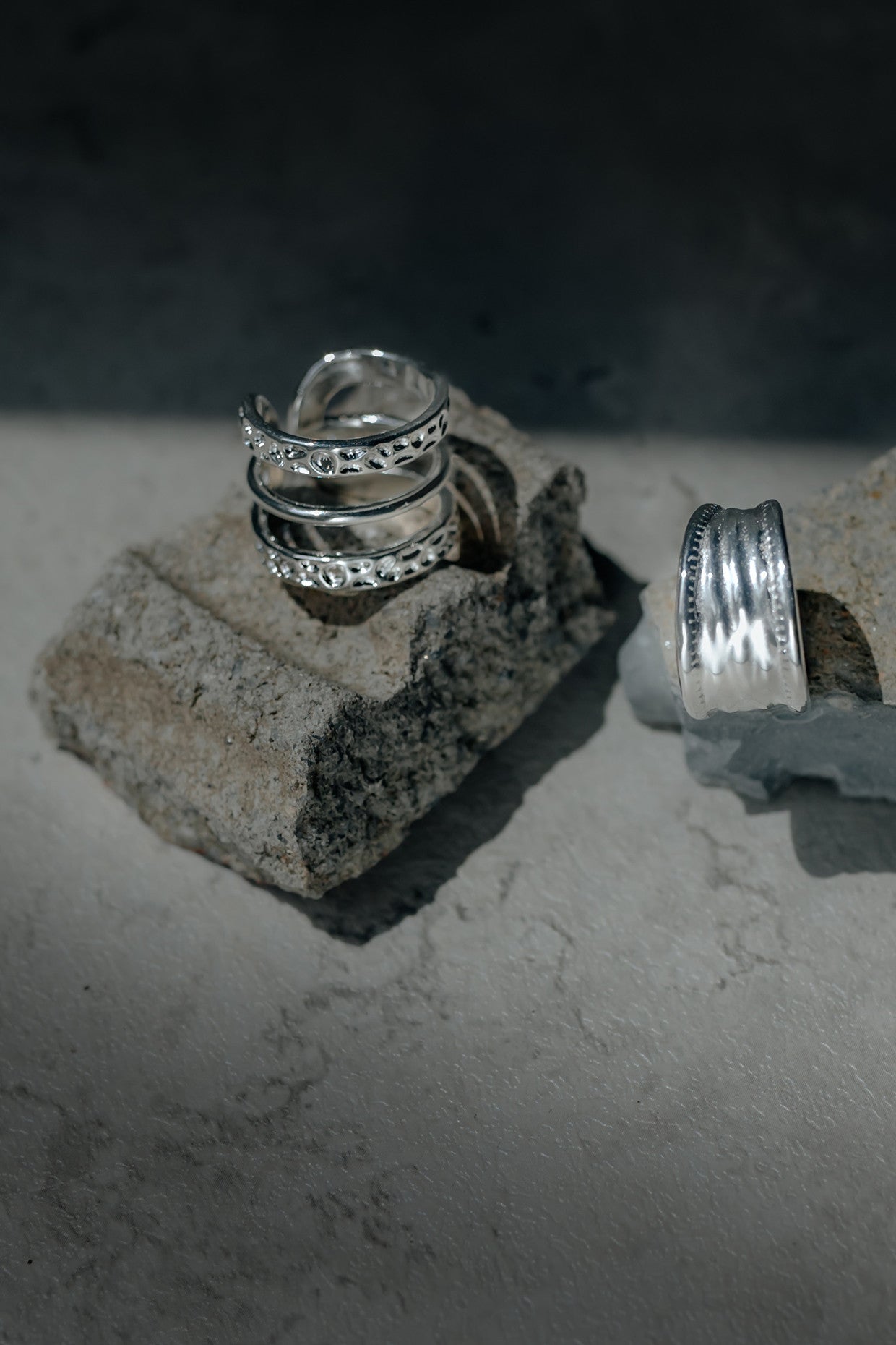 Noah Triple Line Rings Set