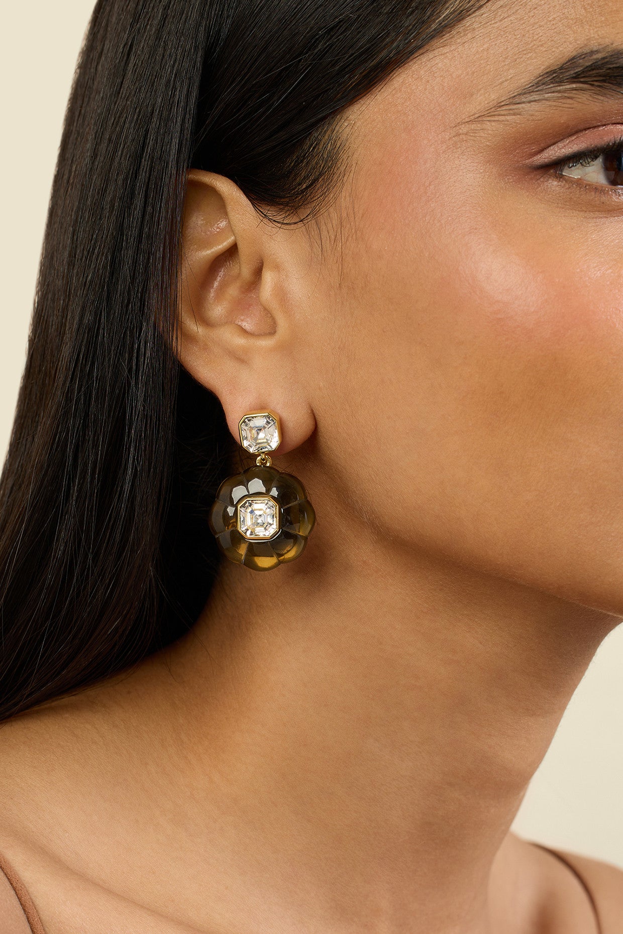 Noir Garden Dangler Earrings 18Kt Gold Plated