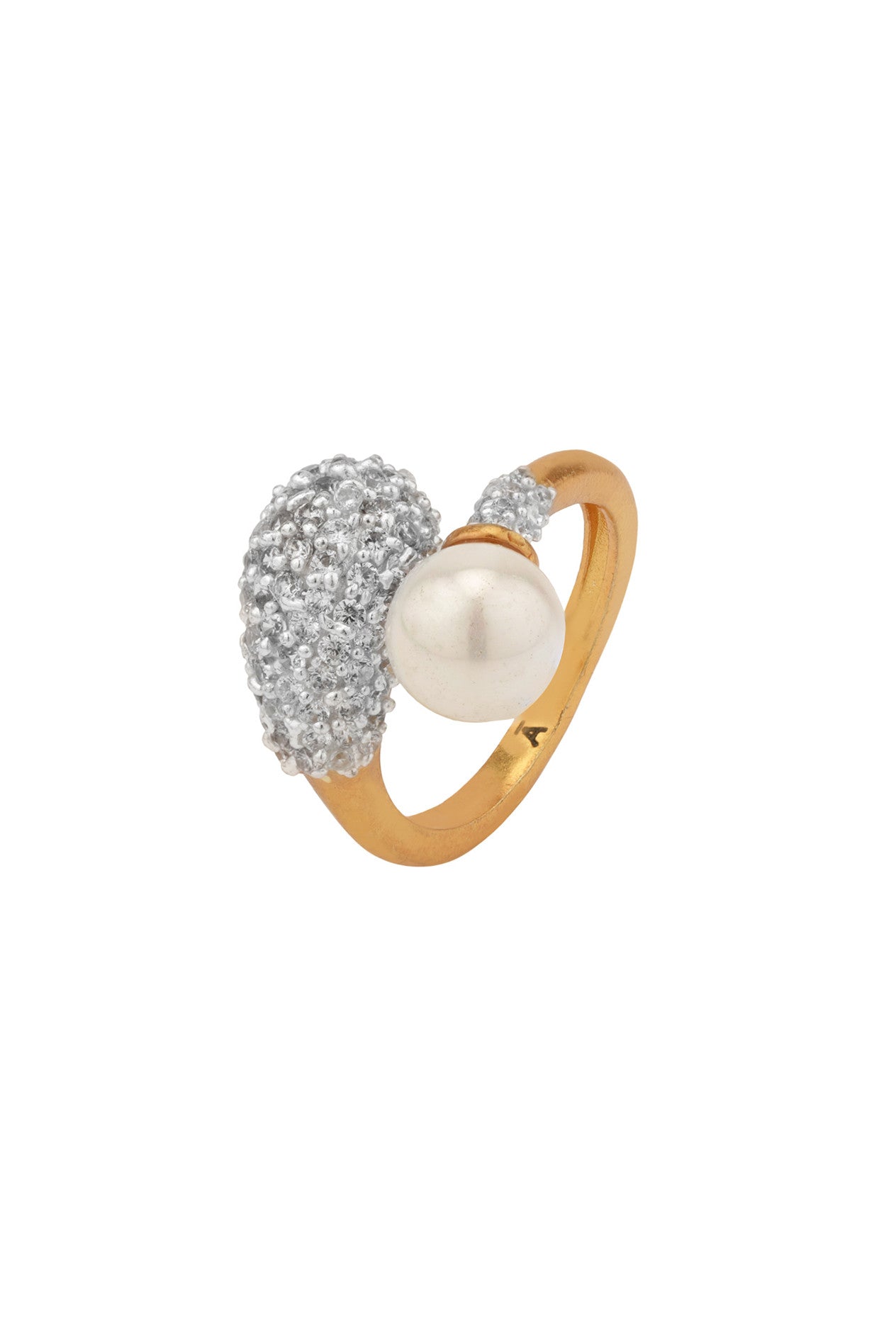 Nova Pearl Ring 22Kt Gold-Plated