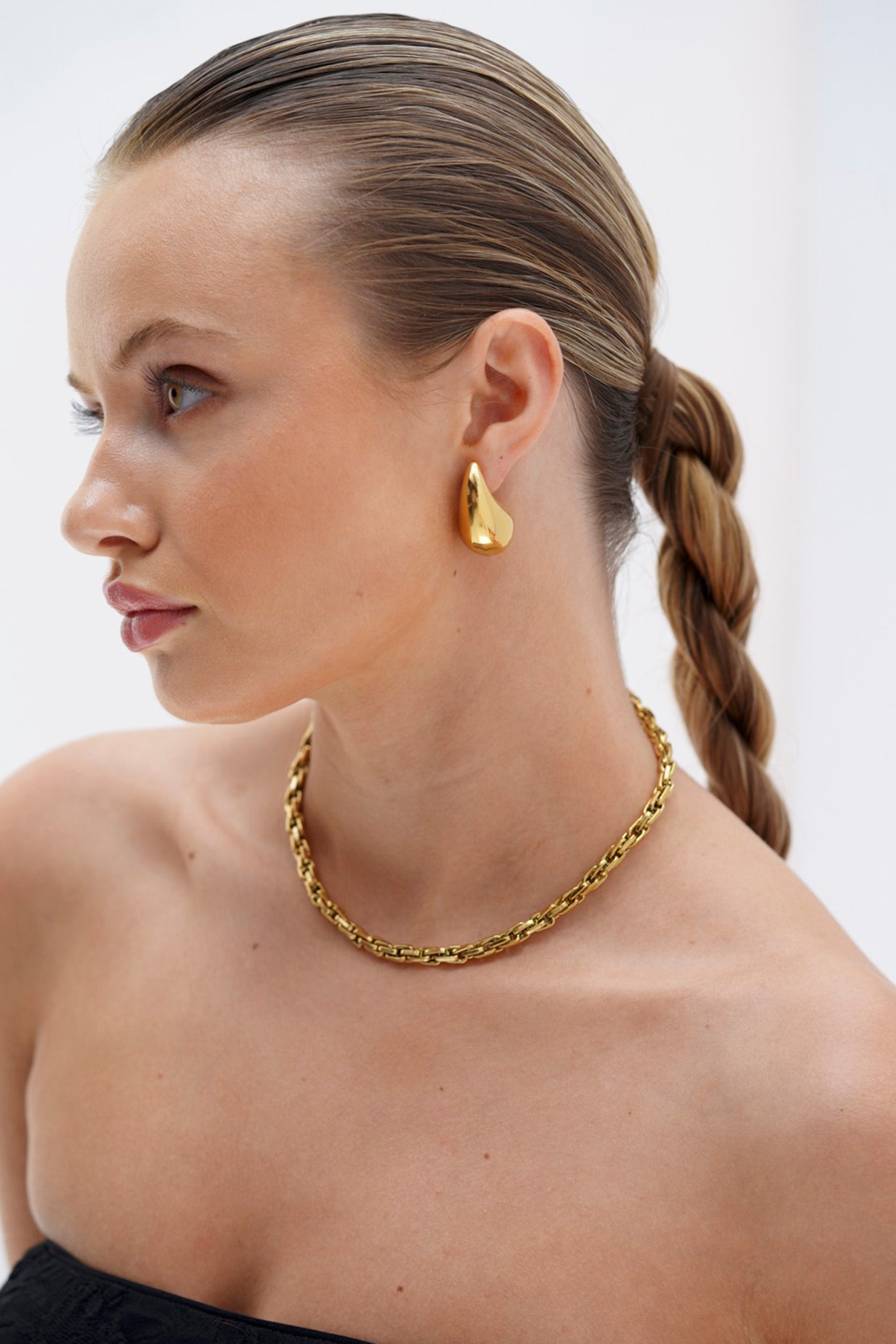 18kt Gold Plated Dome Stud Earrings