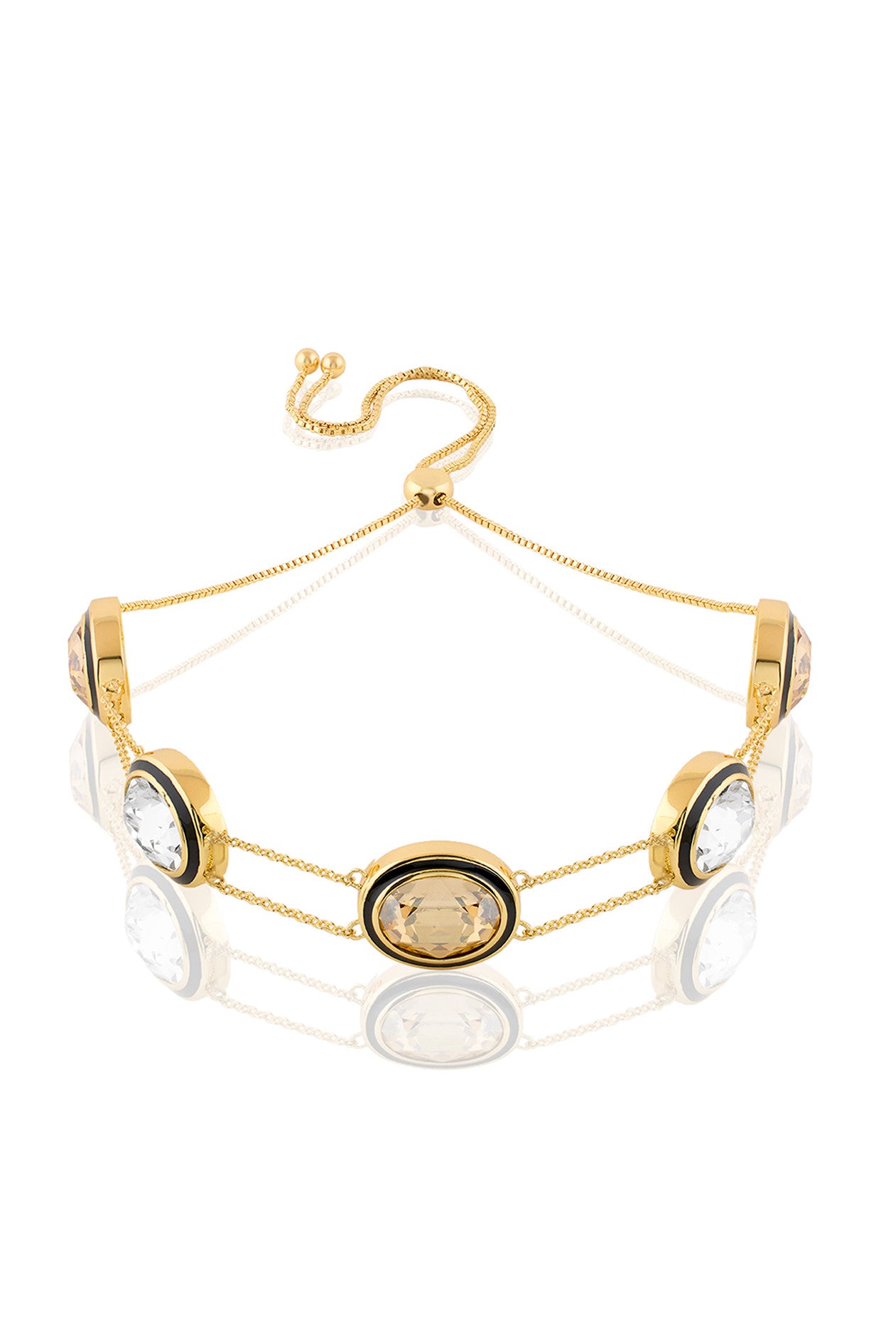 Oceanus Mocha Choker Necklace 18Kt Gold Plated