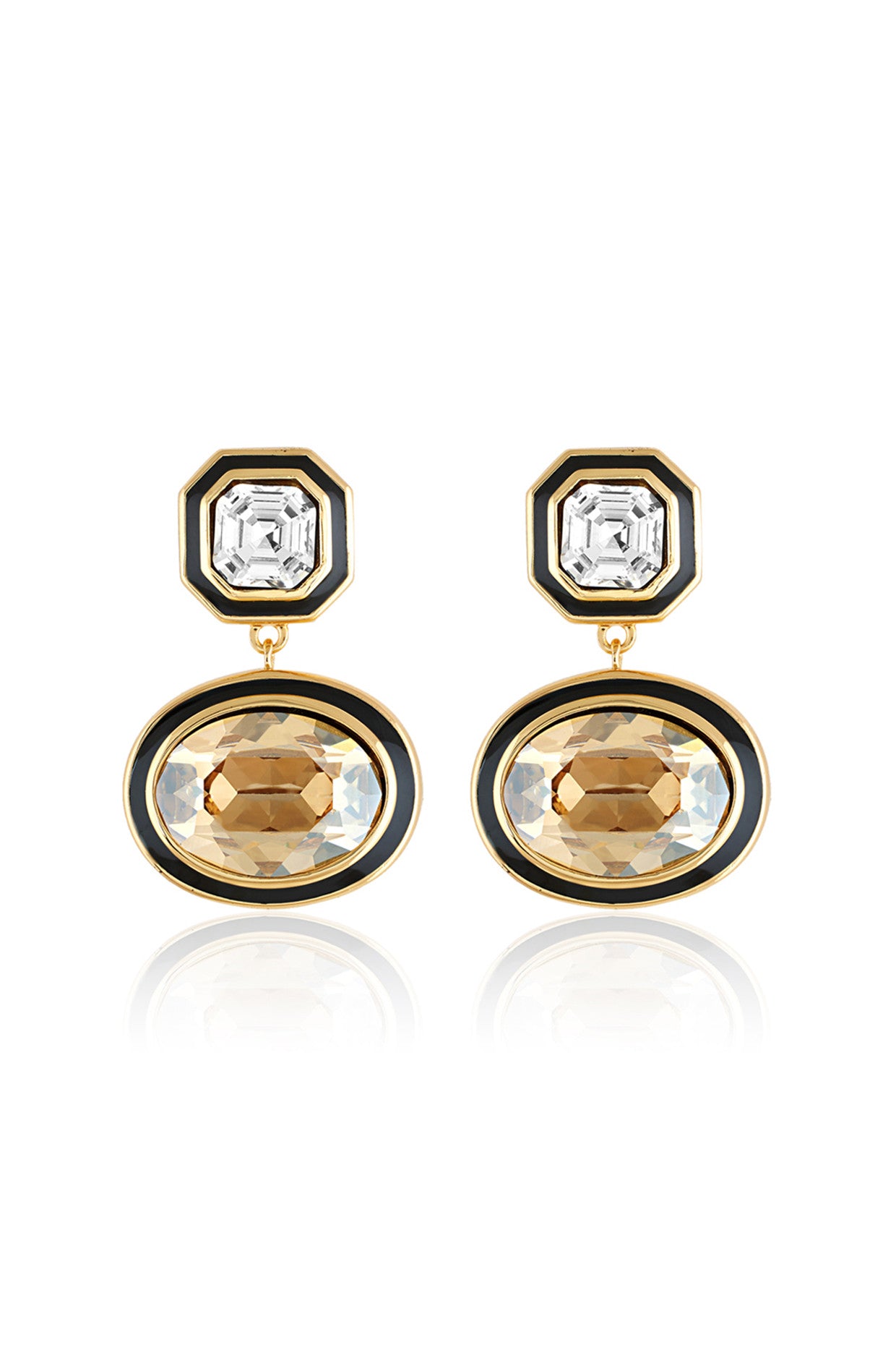 Oceanus Mocha Dangler Earrings 18Kt Gold Plated
