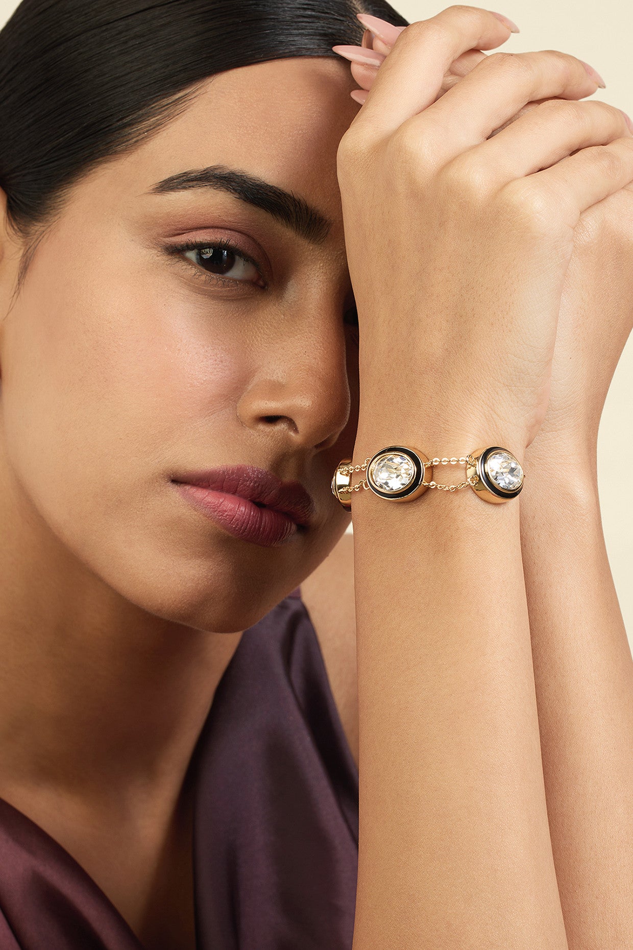 Oceanus Oval Bolo Bracelet 18Kt Gold Plated