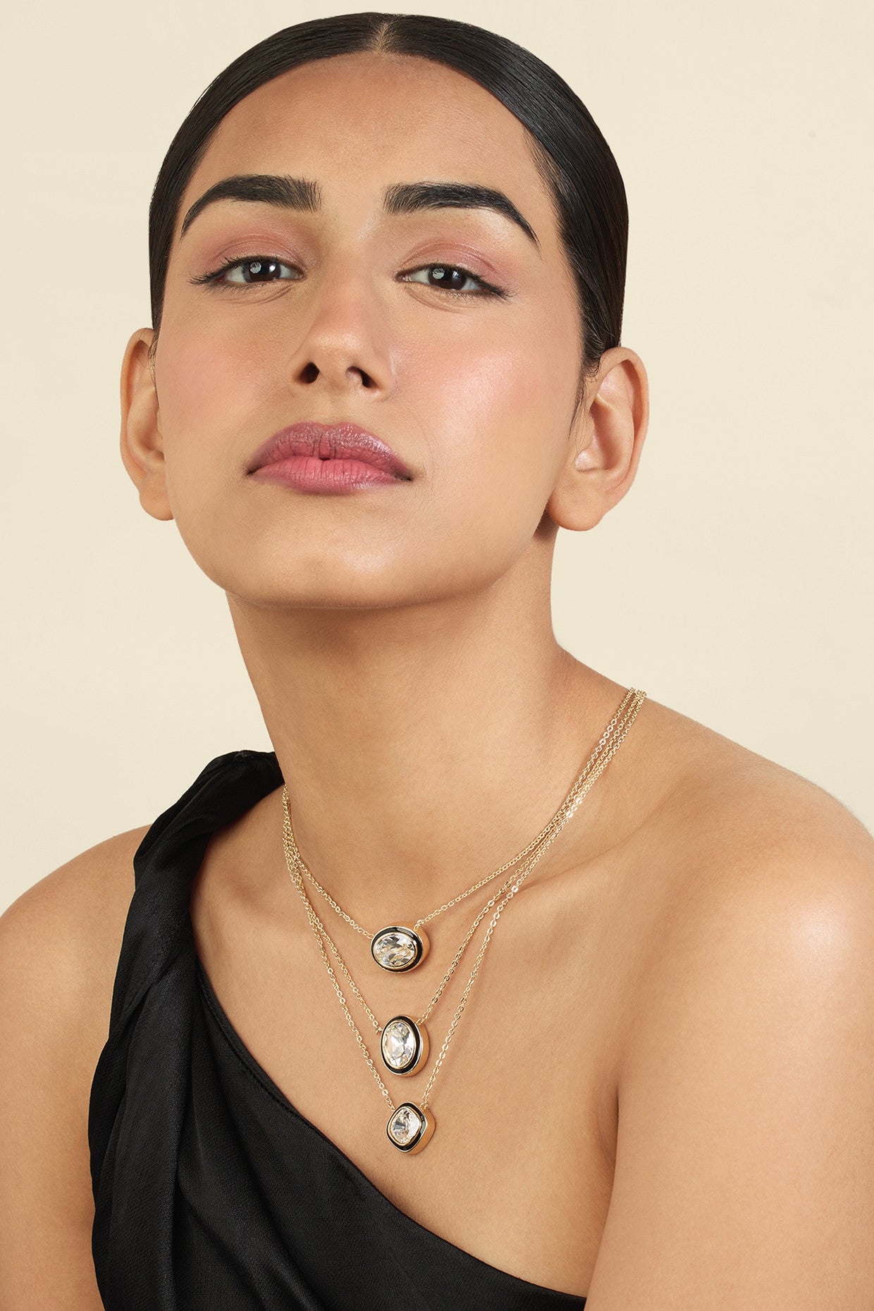 Oceanus Three-Layered Necklace 18Kt Gold Plated