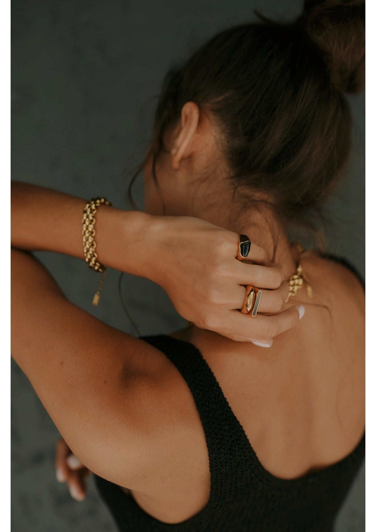 18kt Gold Plated White Ring