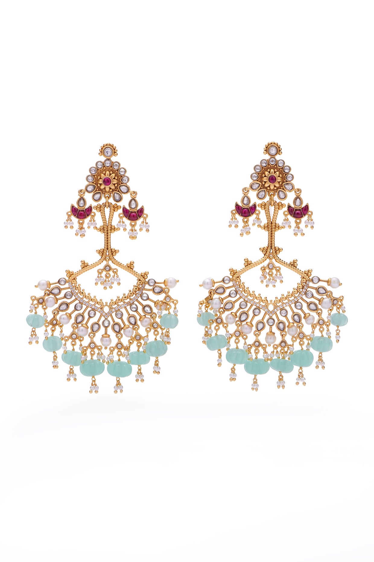 22kt Gold Plated Touch Of Azure Earrings