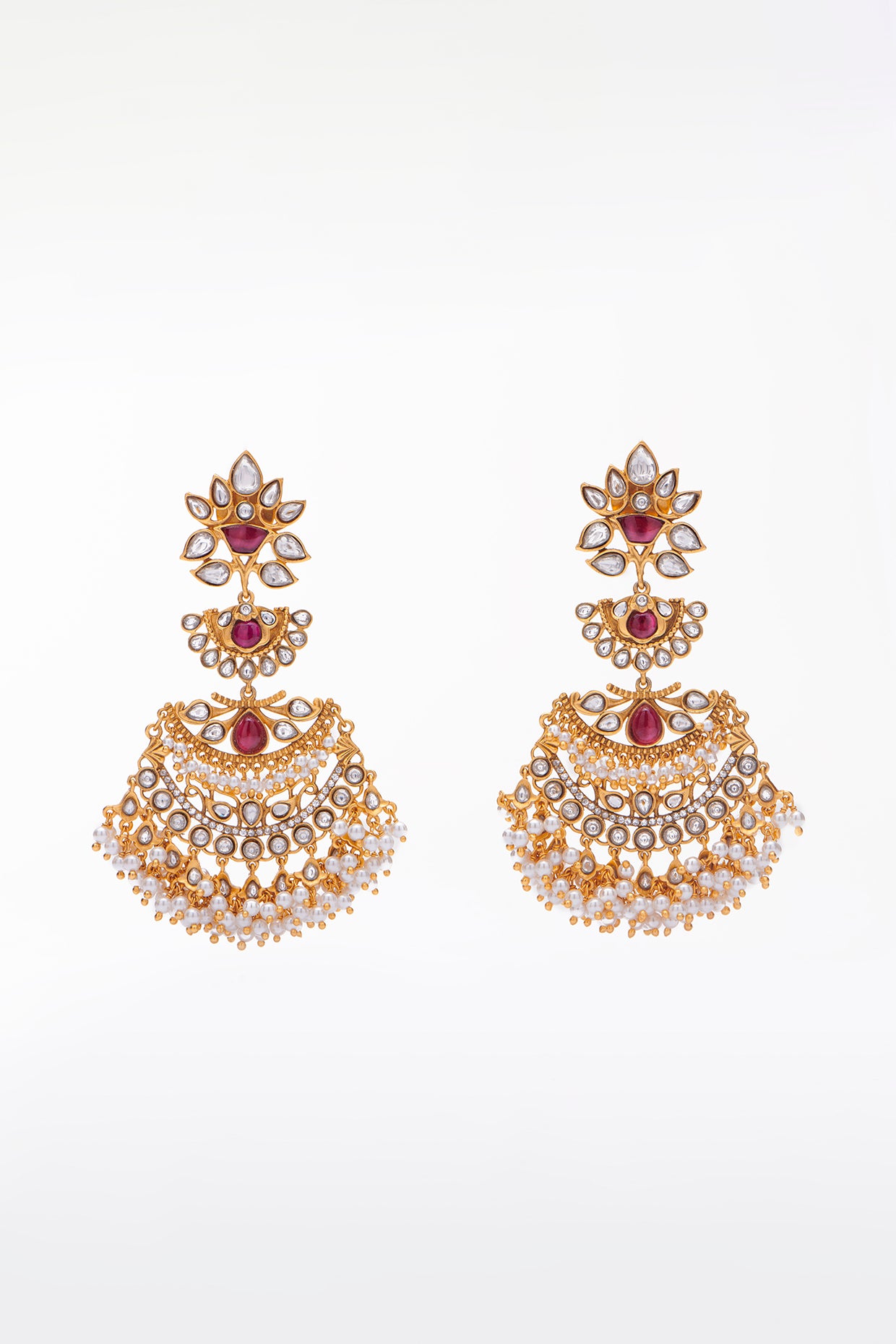 22kt Gold Plated Deep Red Earrings