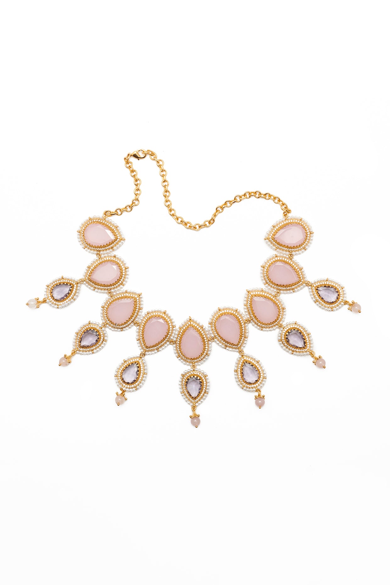 22kt Gold Plated Wild Lavender Pearls Necklace
