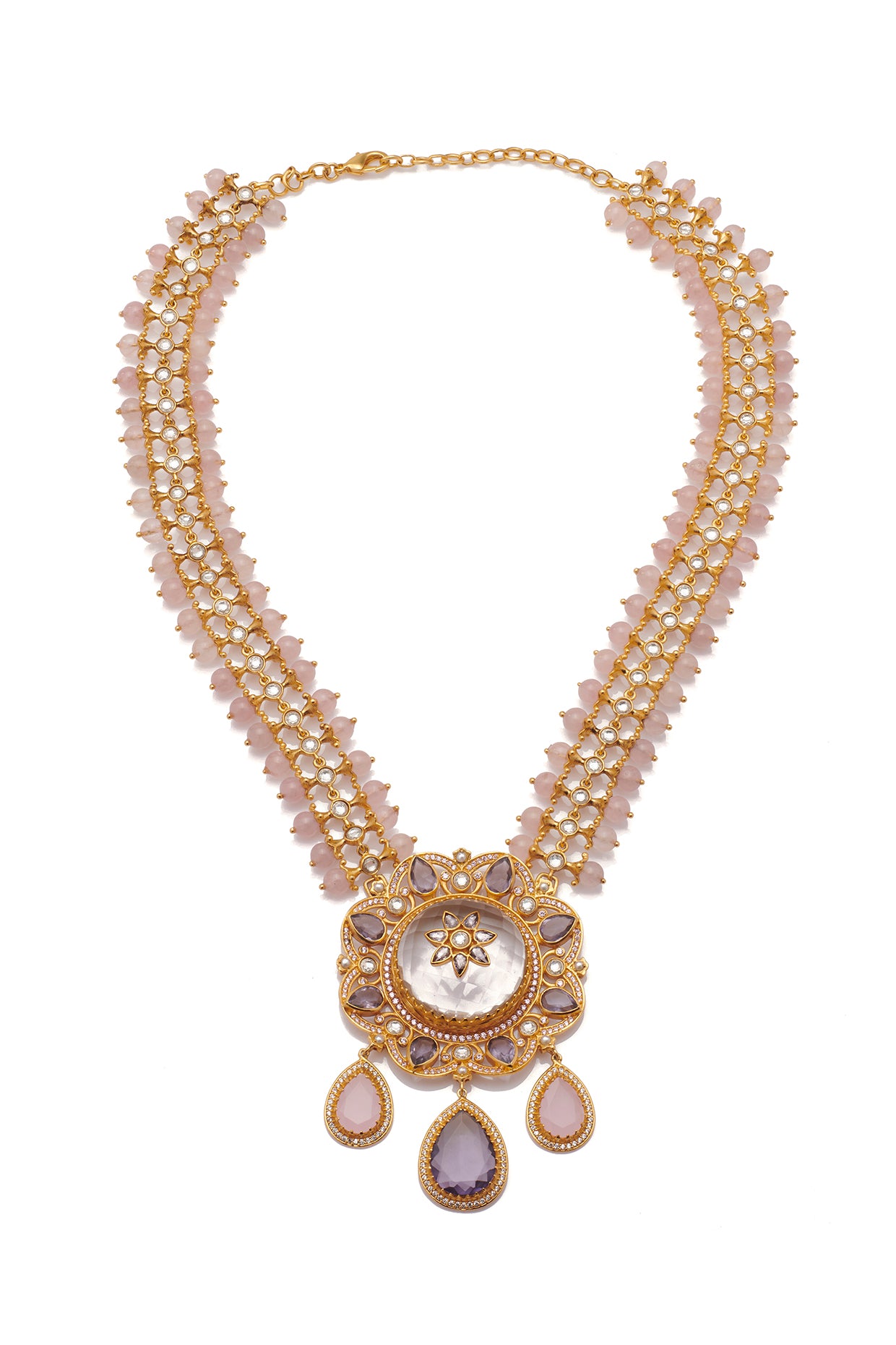 22kt Gold Plated White Lotus Neckpiece