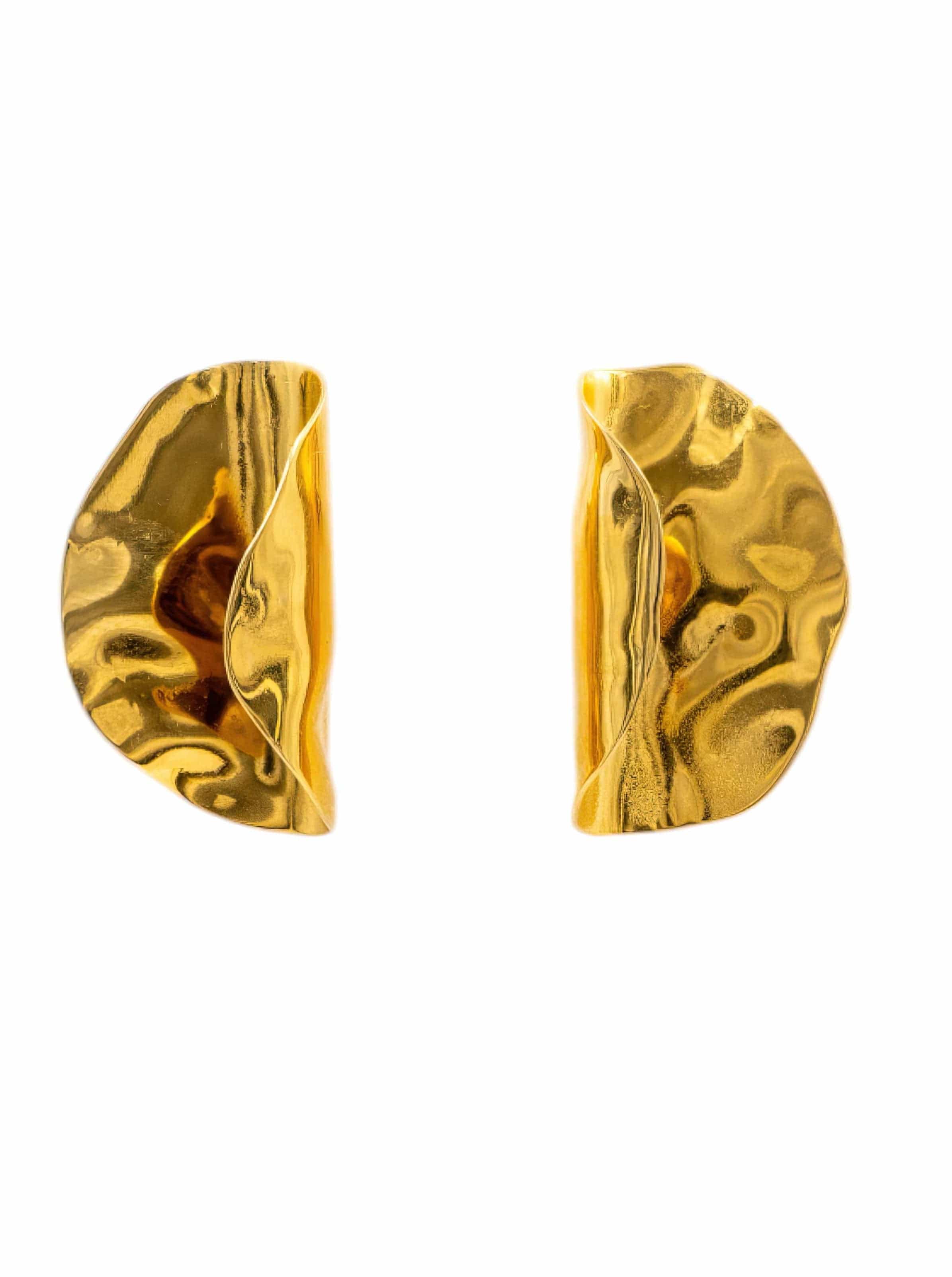 Orange Pell Earrings 18k Gold Plated