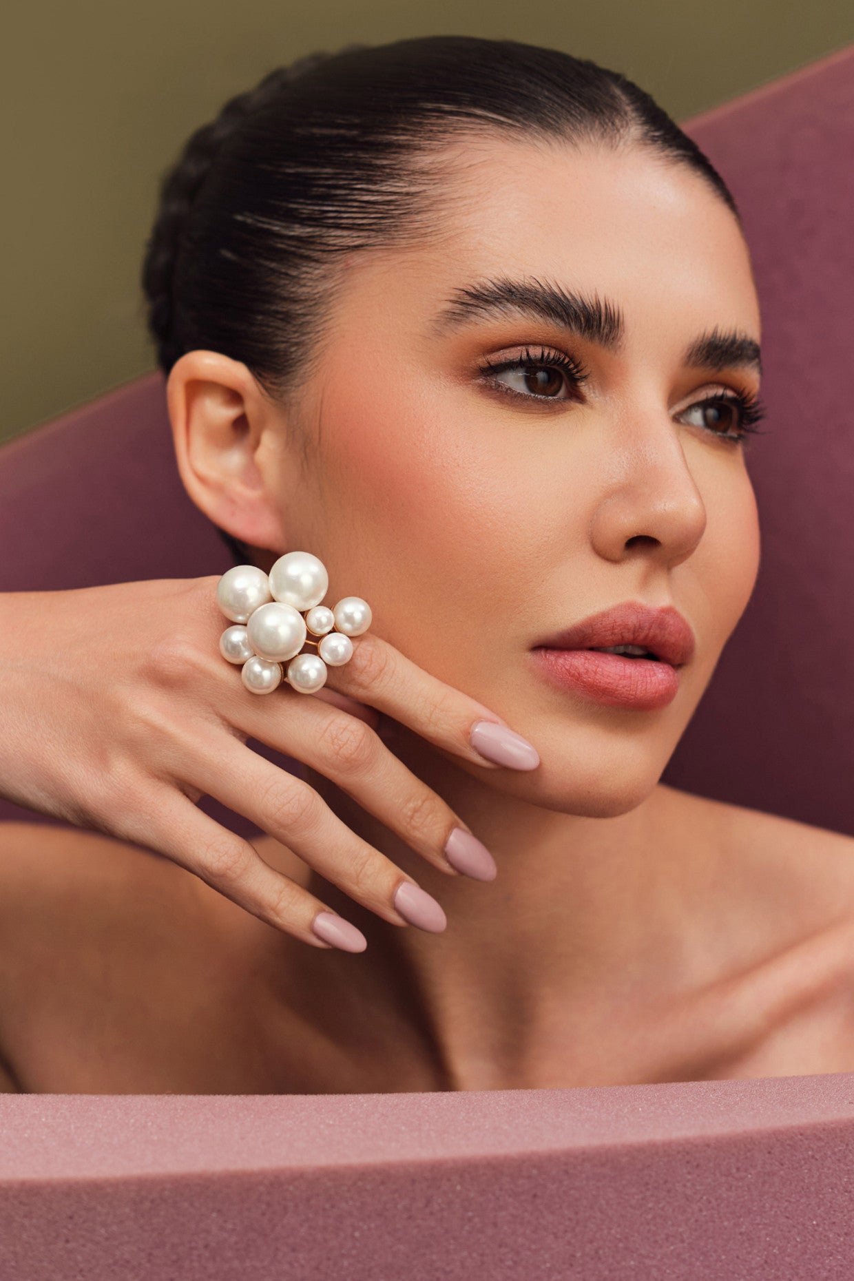 OTT Pearl Ring 22Kt Gold-Plated