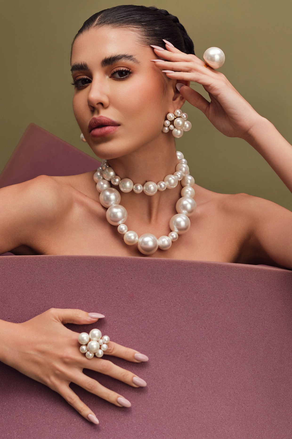 OTT Pearl Ring 22Kt Gold-Plated