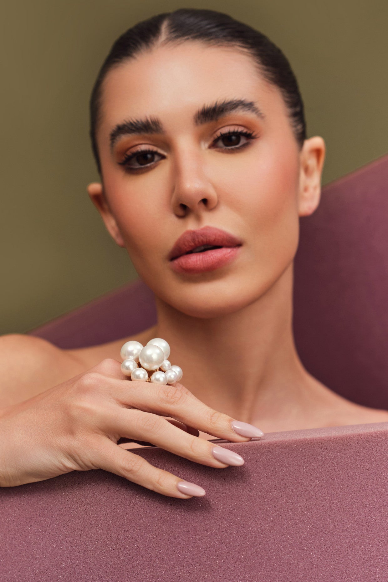 OTT Pearl Ring 22Kt Gold-Plated