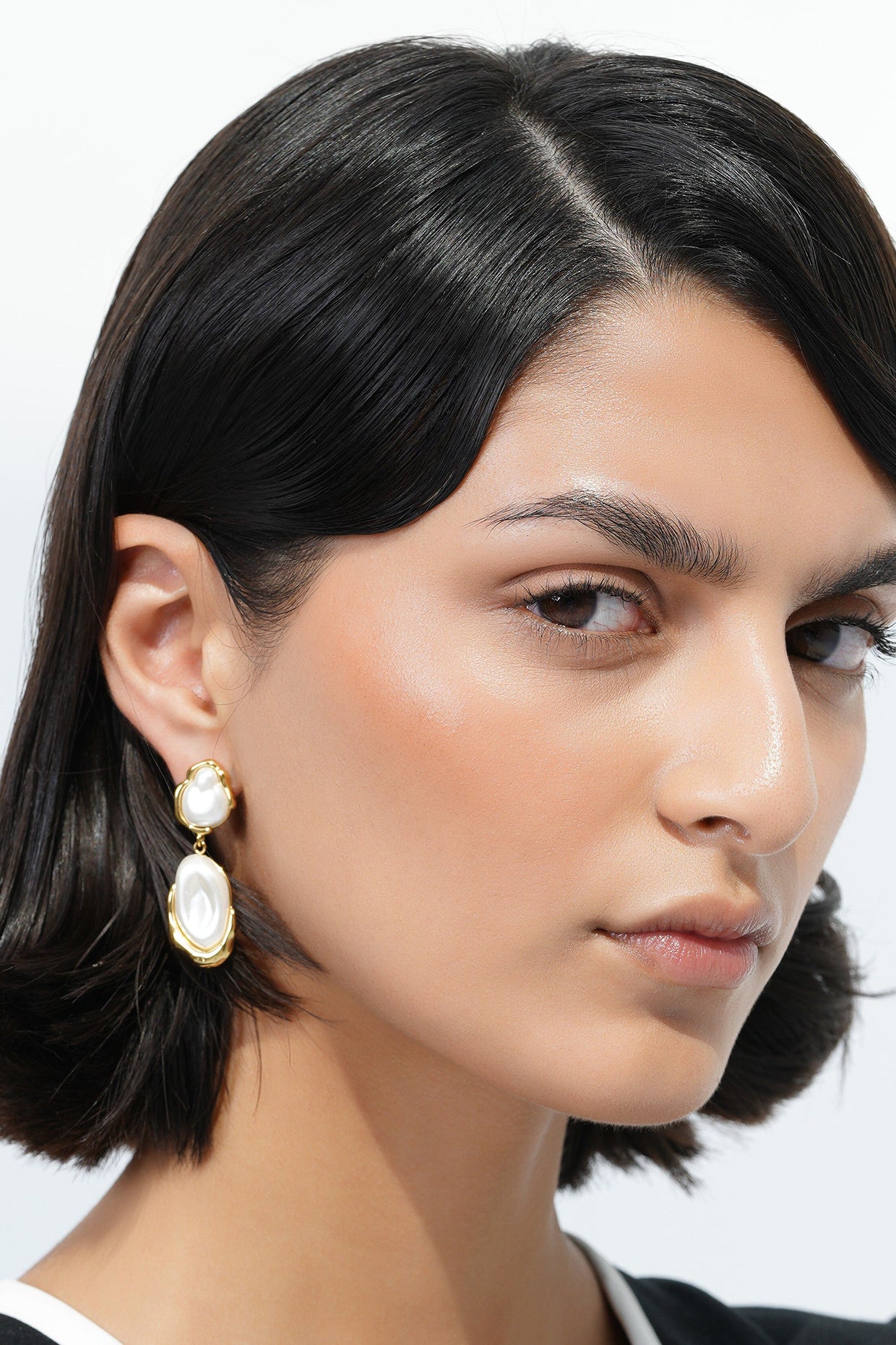 18Kt Gold Plated Pearl Crest Earrings