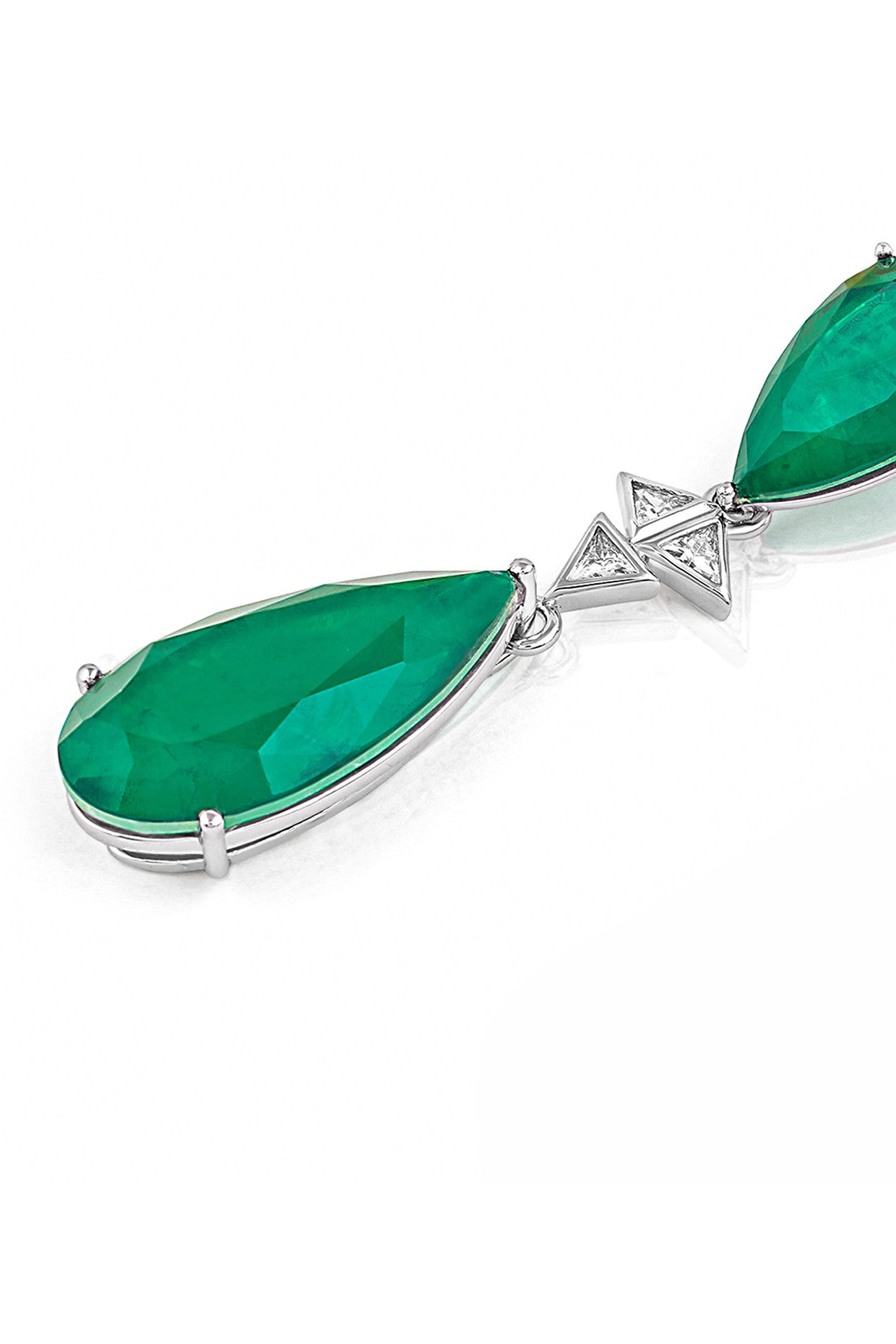 Pear Cut Emerald Drop Earrings