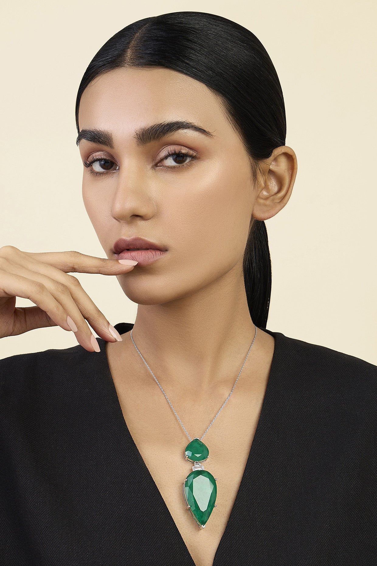 Pear Cut Emerald Pendant